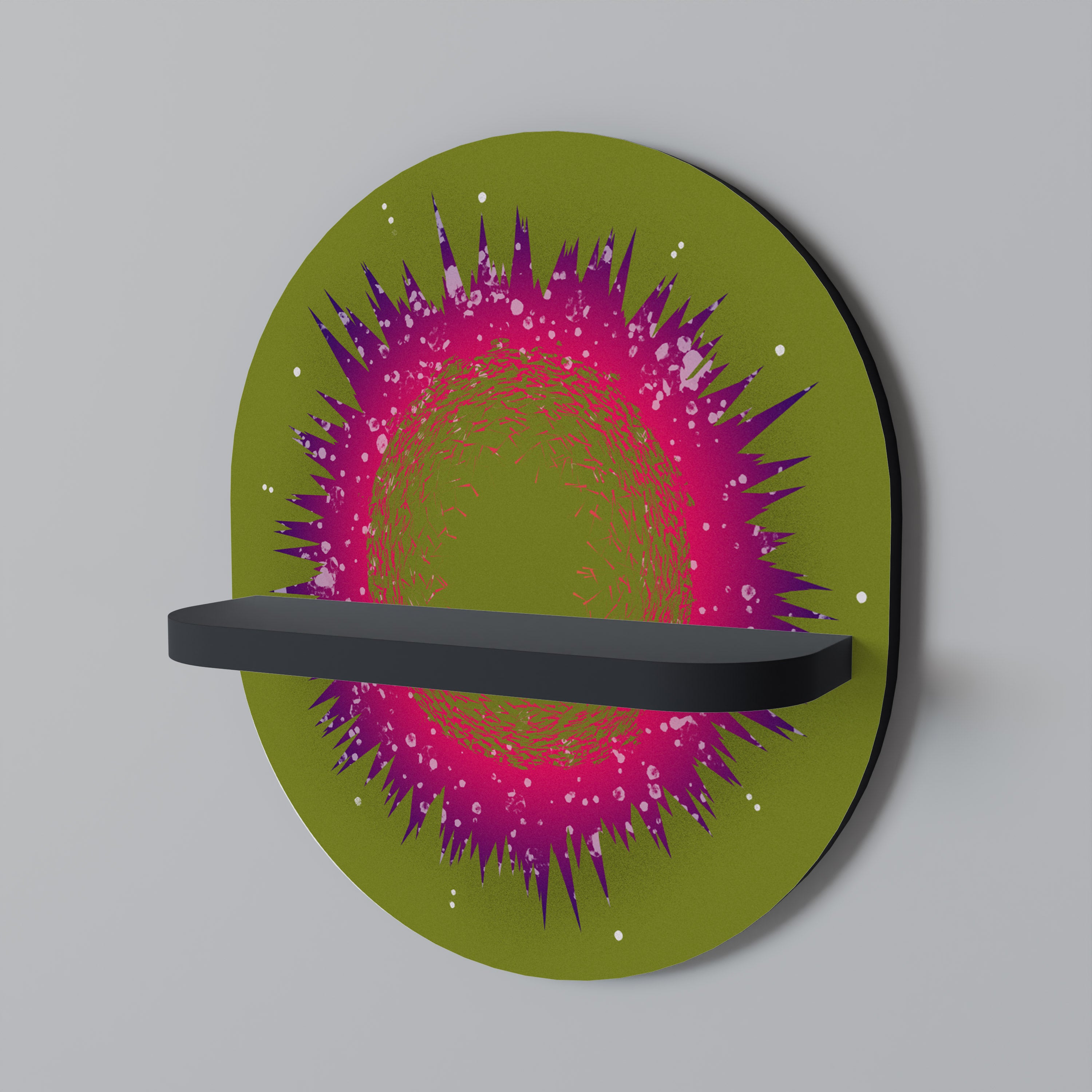 Estantería de arte ovalada EXPLOSION ESSENCE con acabado negro