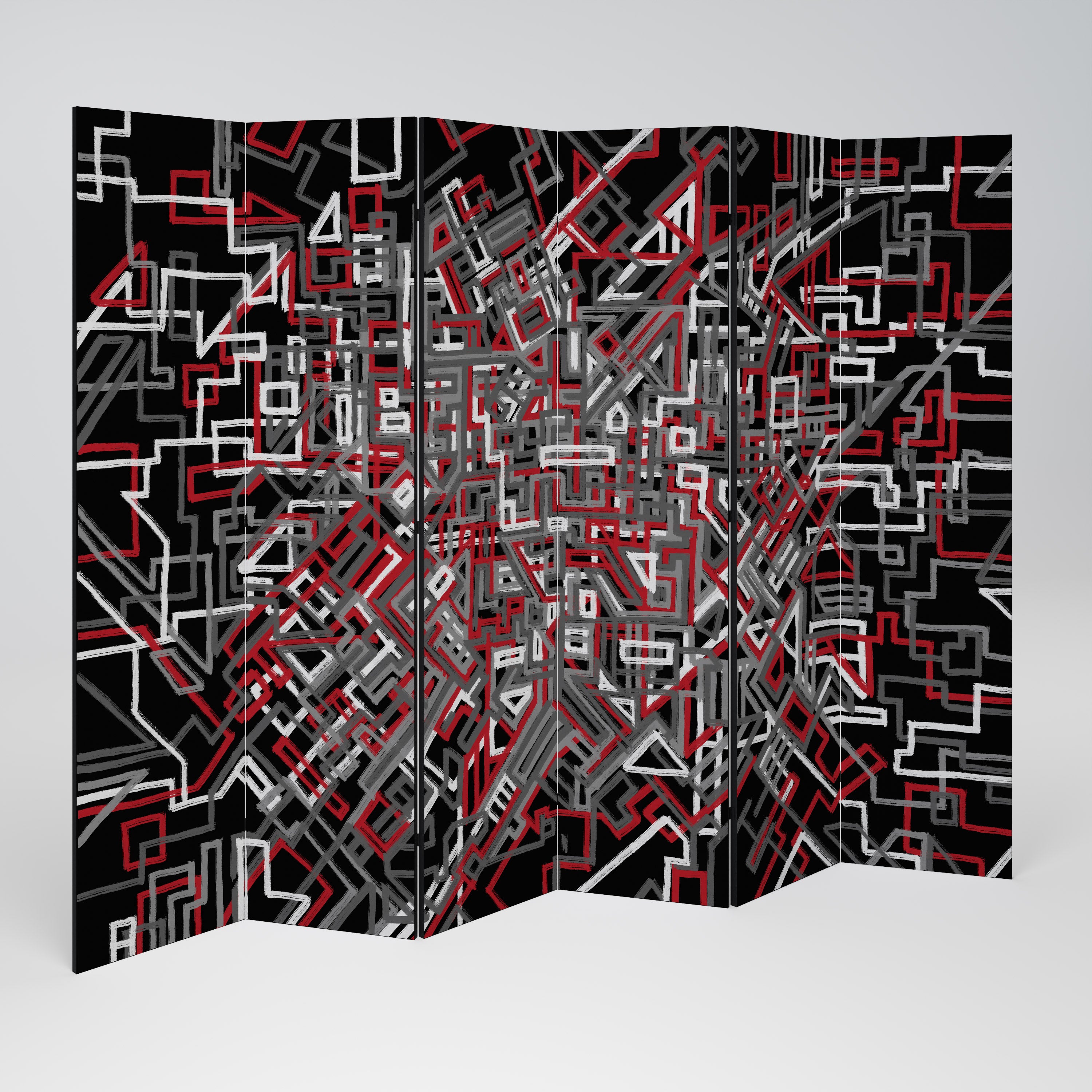 Biombo decorativo de 6 paneles BROKEN LINES