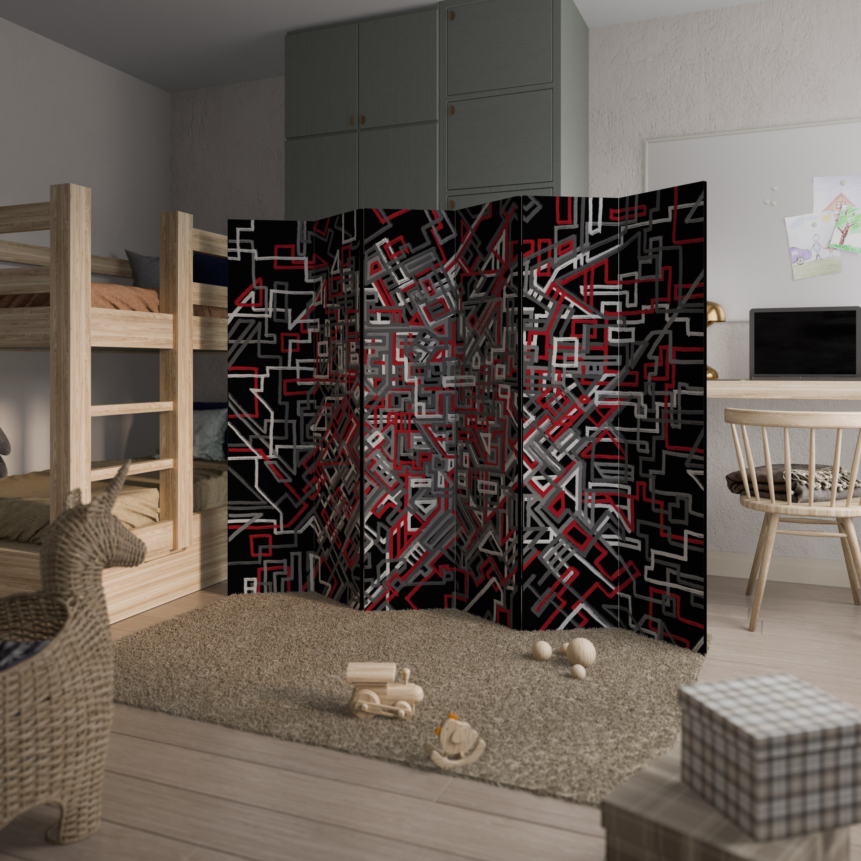 Biombo decorativo de 6 paneles BROKEN LINES