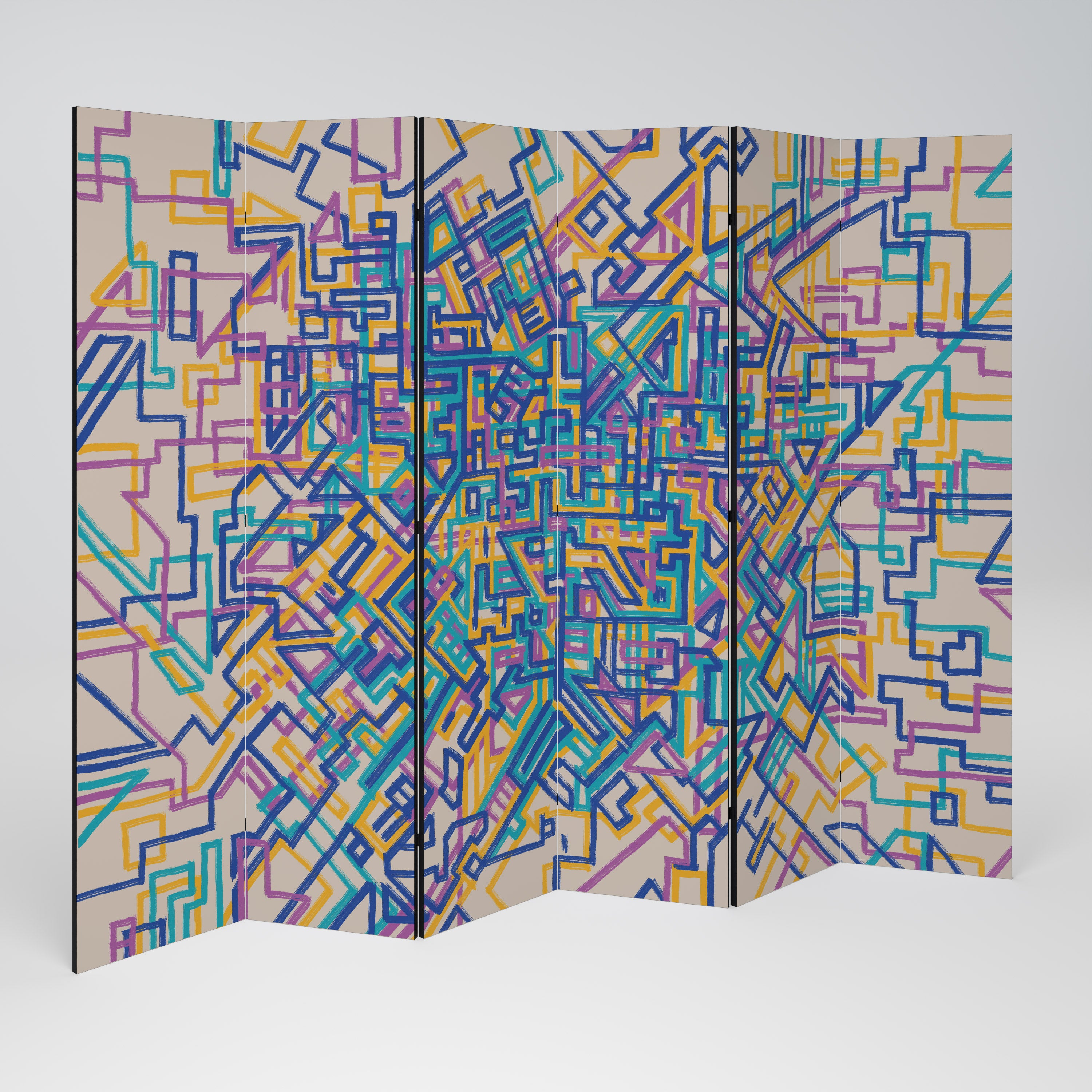 Biombo decorativo de 6 paneles MEMORIES MAP