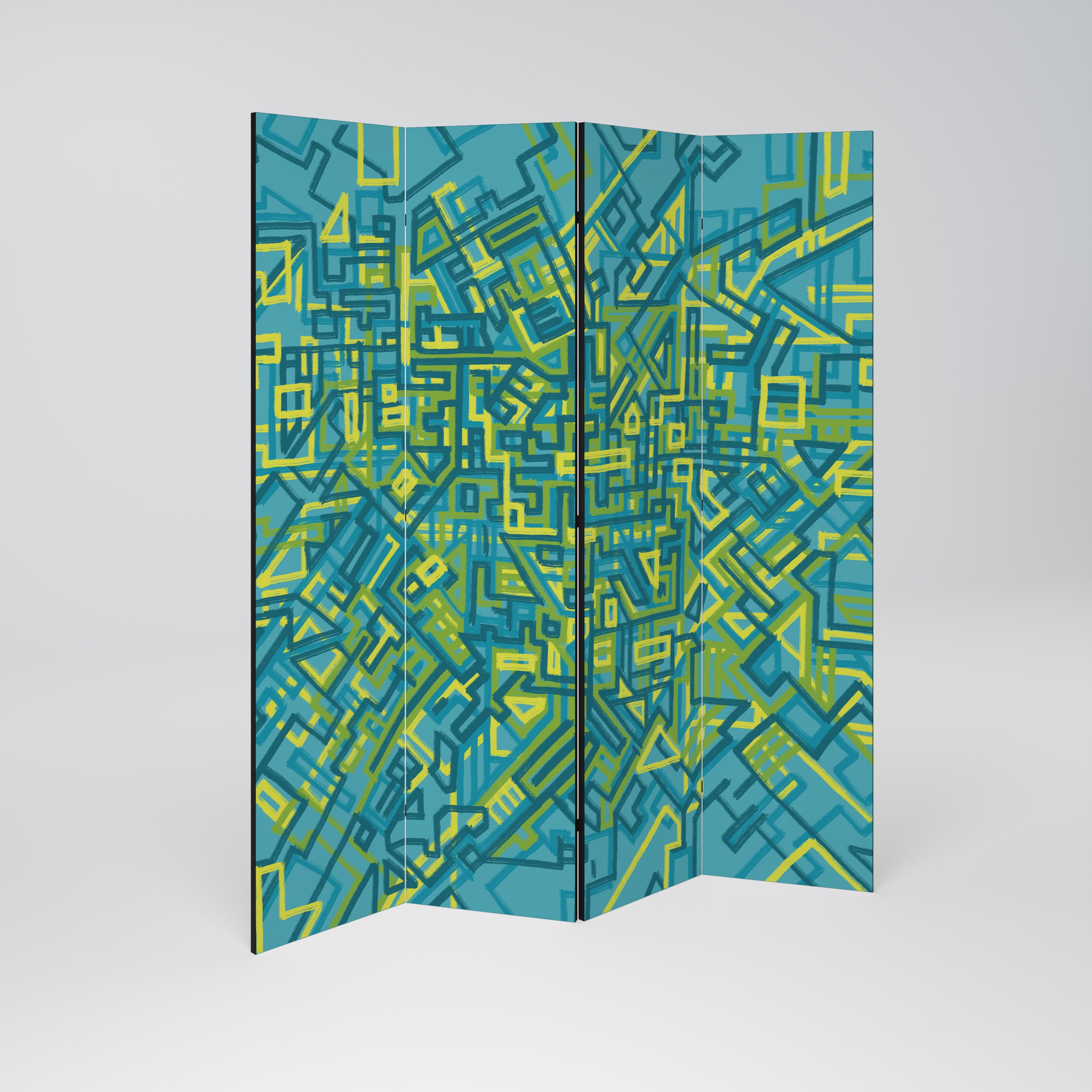 NOSTALGIC MEMORIES Decorative 4-Panel Room Divider