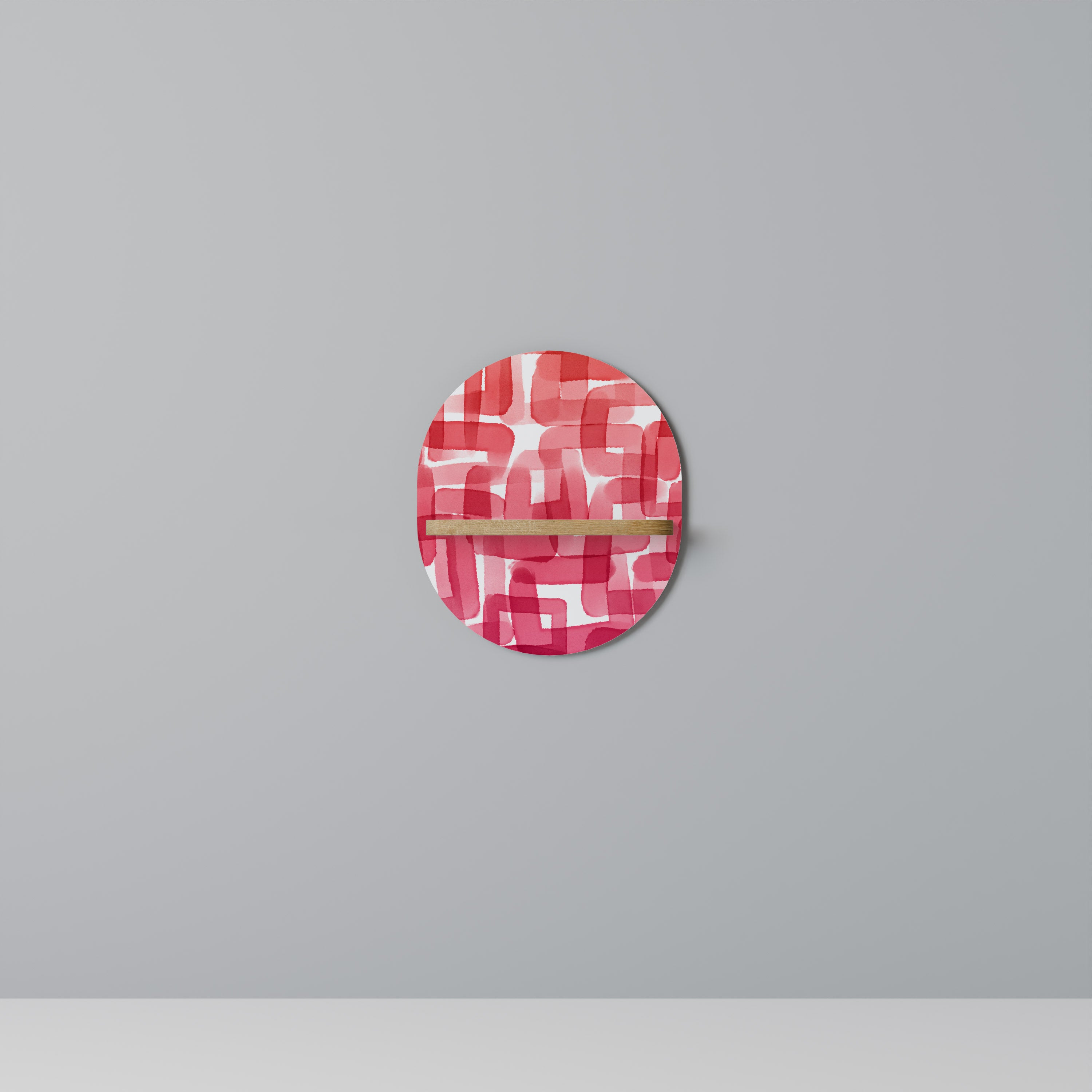 Estantería de arte ovalada CUBISMO CALEIDOSCÓPICO en efecto roble