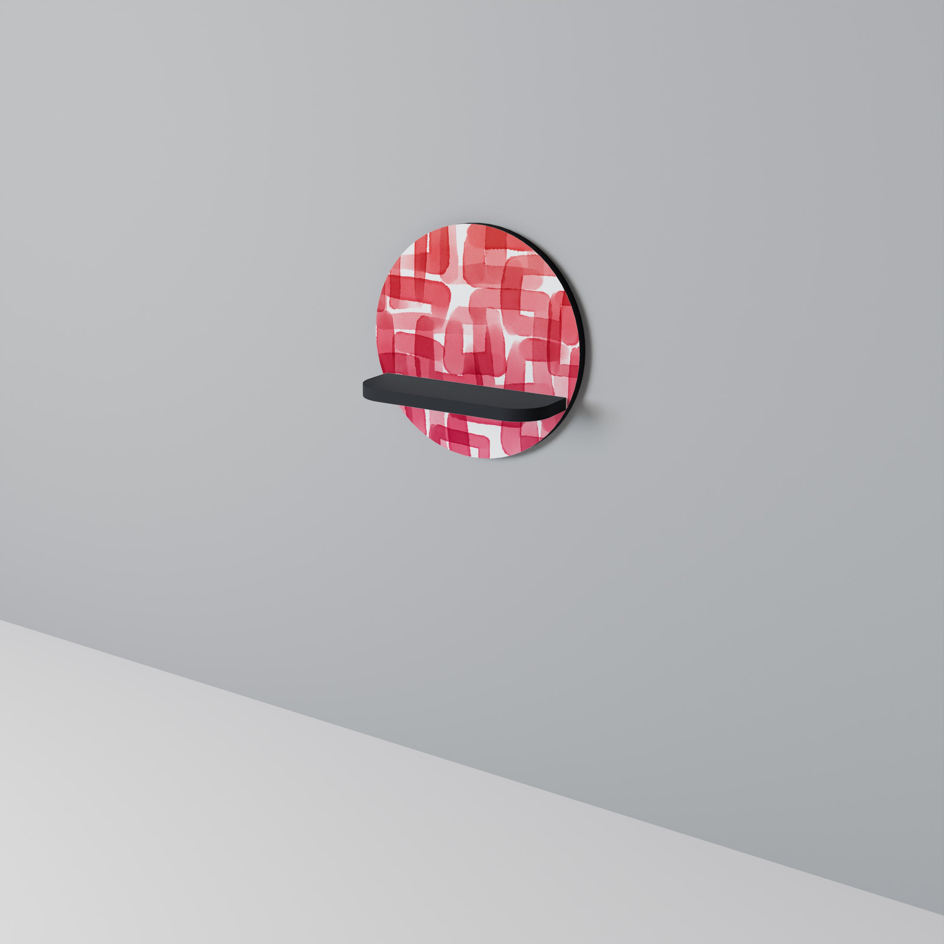 Estantería de arte redonda CUBISMO CALEIDOSCÓPICO en acabado negro