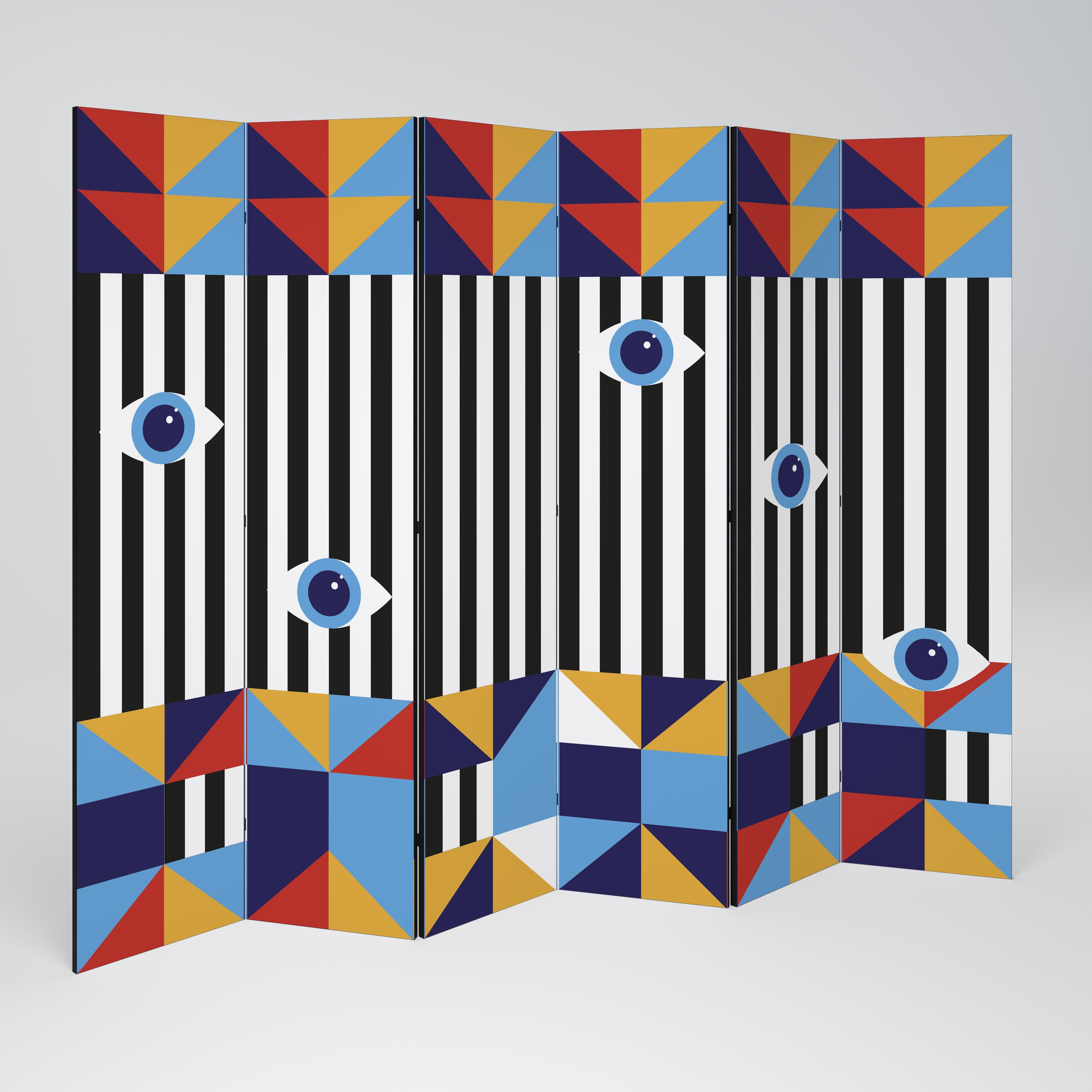 ABSTRACTION AND GEOMETRY Decorative 6-Panel Room Divider
