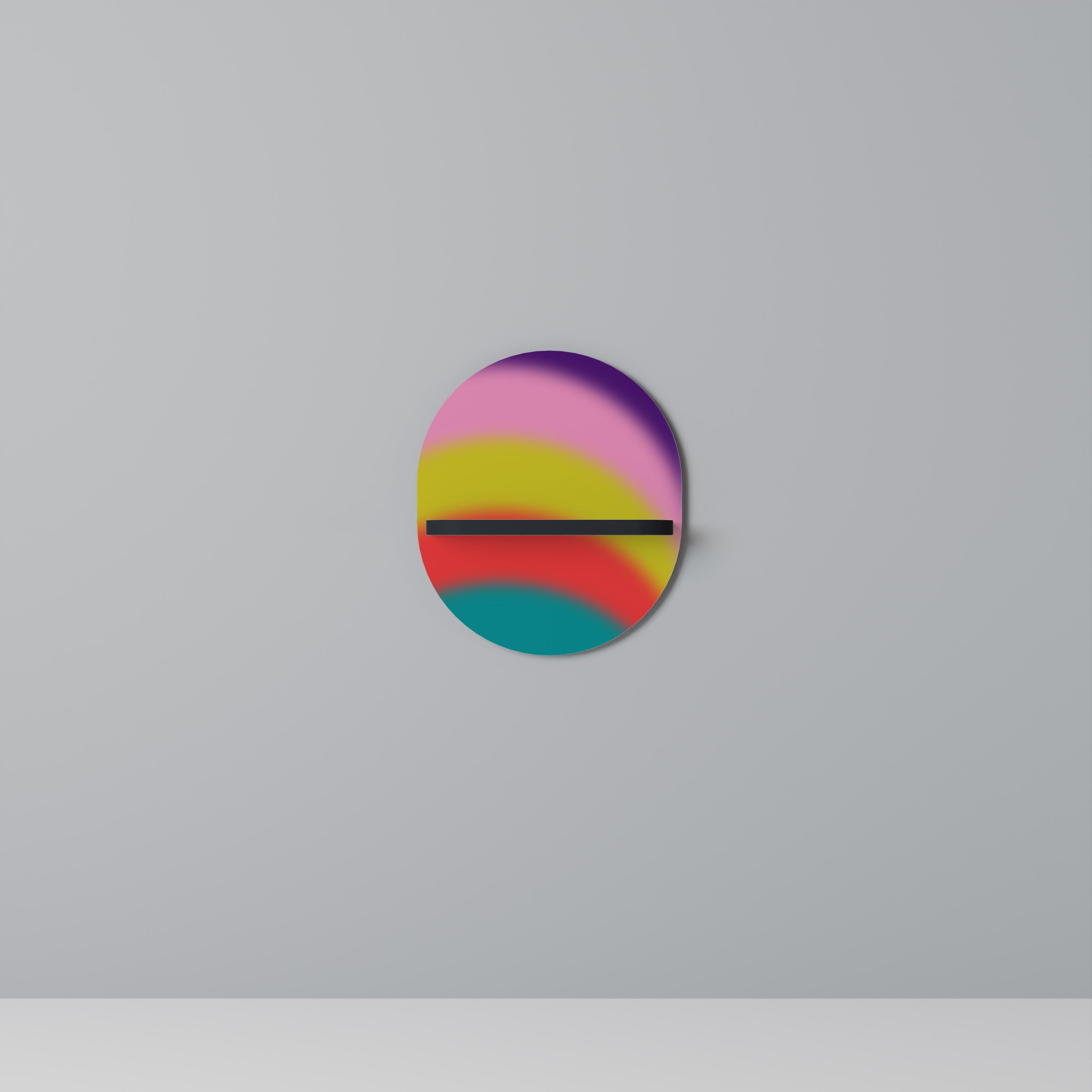 Estantería de arte ovalada RAINBOW TIME con acabado negro