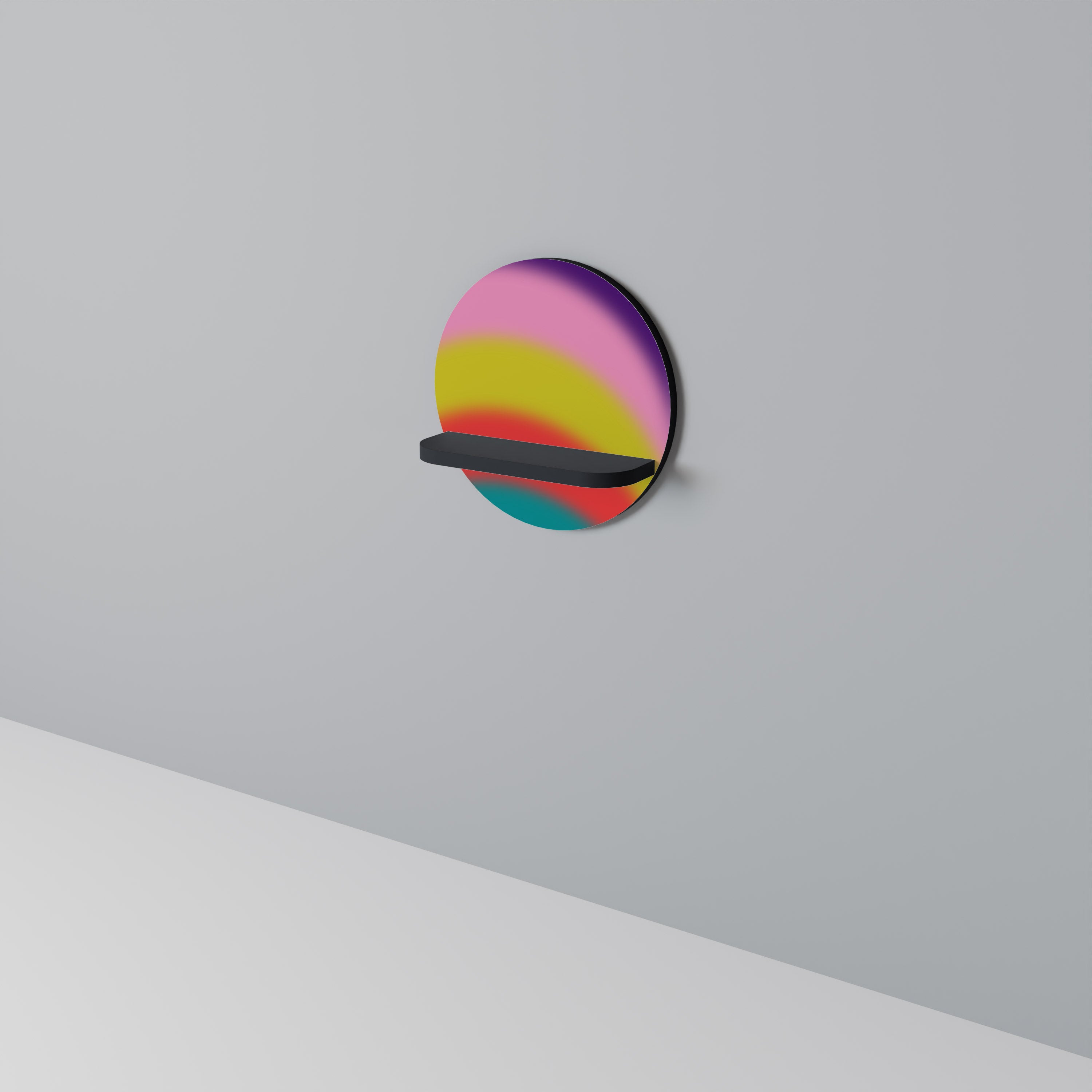 Estantería de arte redonda RAINBOW TIME con acabado negro