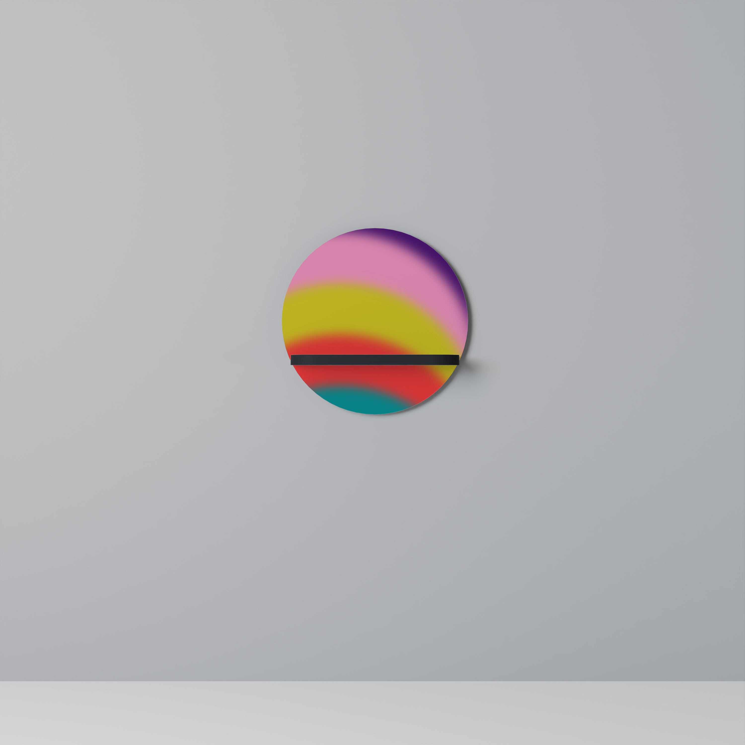Estantería de arte redonda RAINBOW TIME con acabado negro