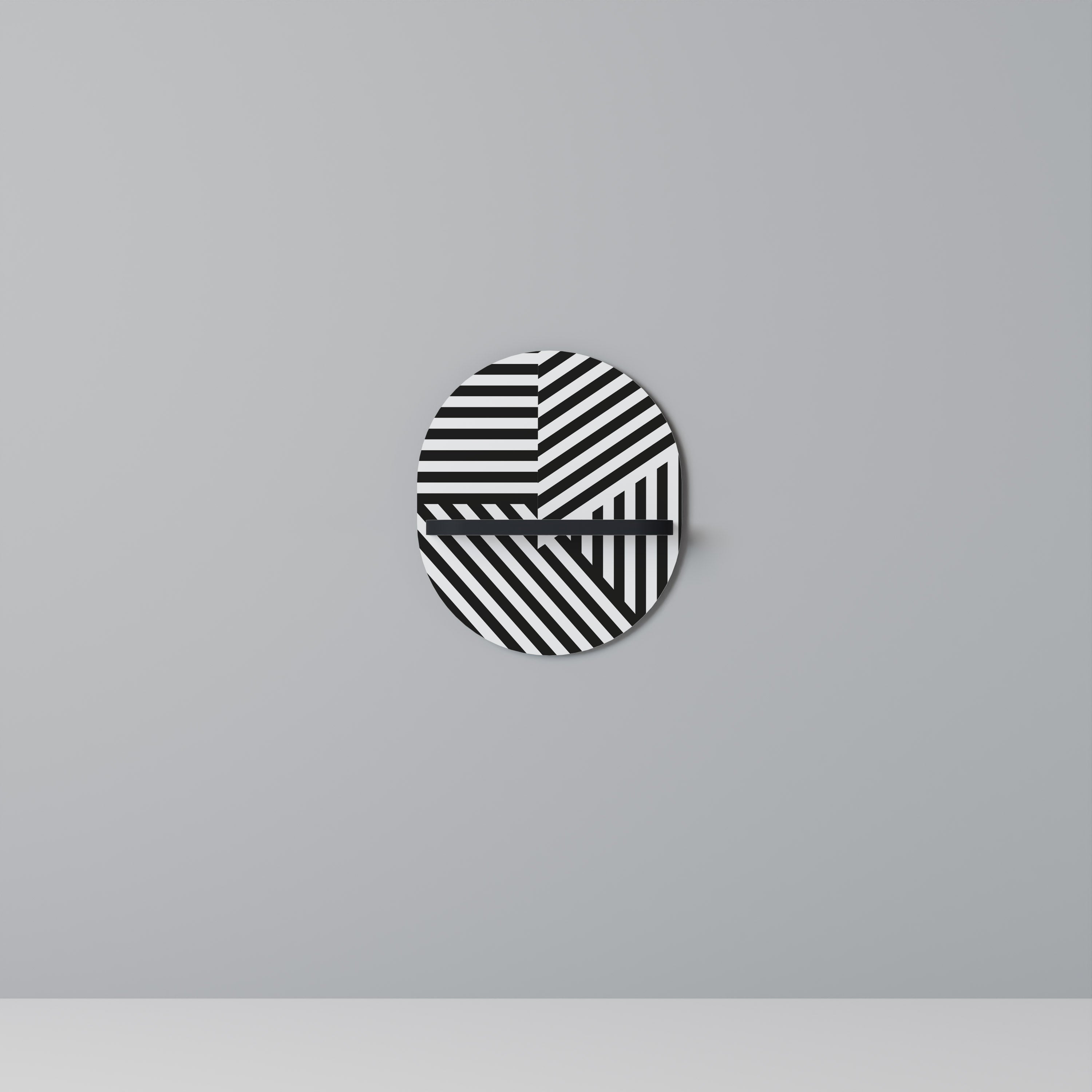 Estantería de arte ovalada LATTICE LINES con acabado negro