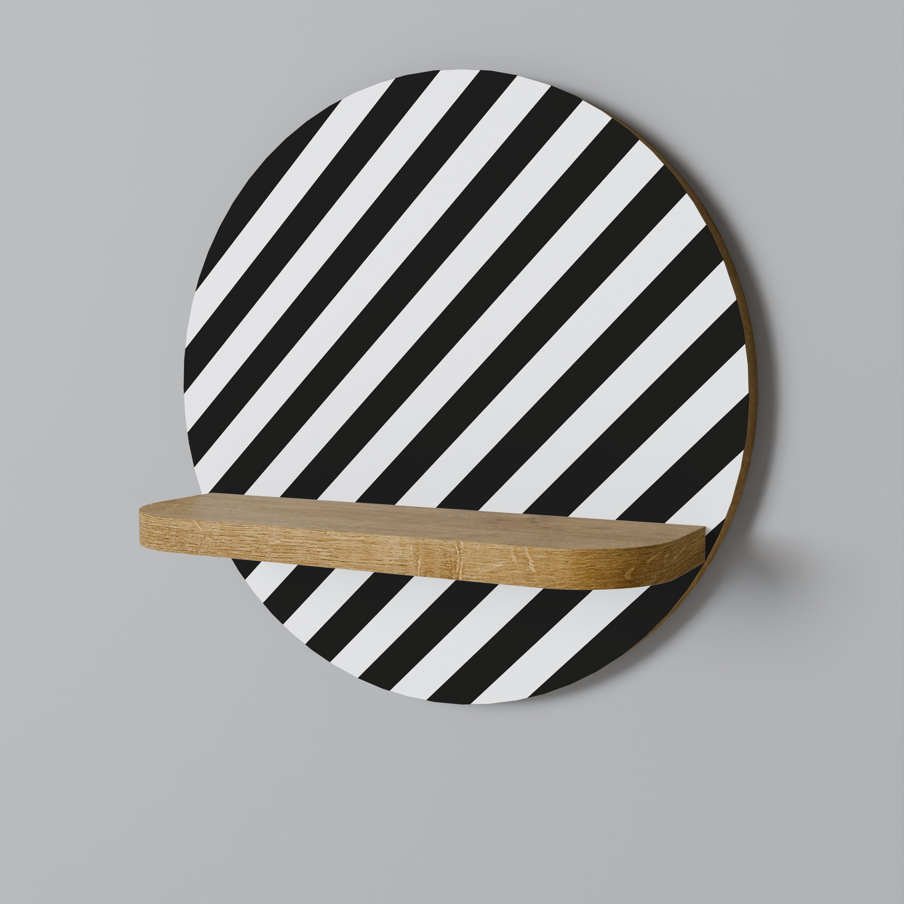 Estantería de arte redonda PARAGON PATTERNS con efecto roble