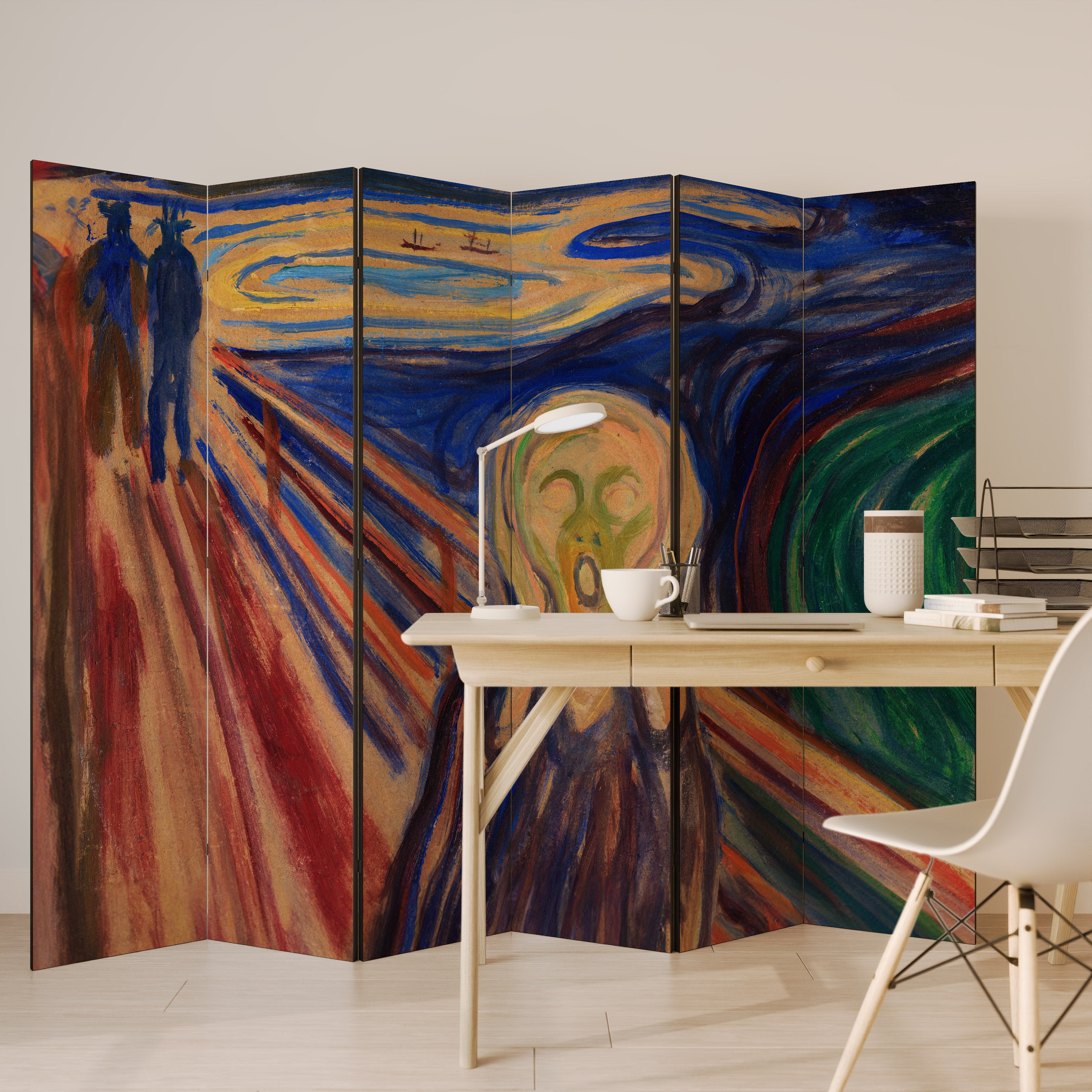 Biombo decorativo de 6 paneles THE SCREAM