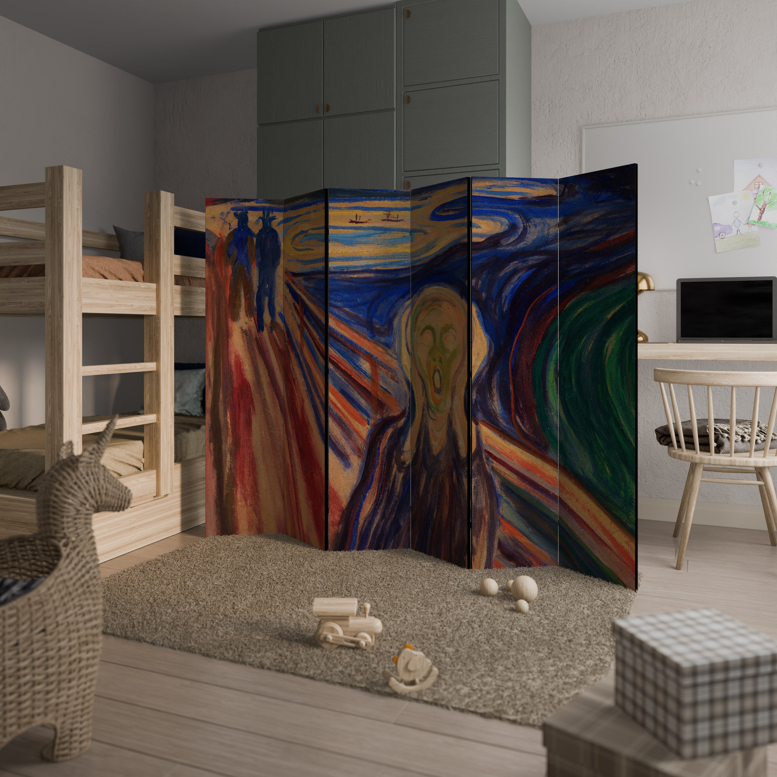 Biombo decorativo de 6 paneles THE SCREAM