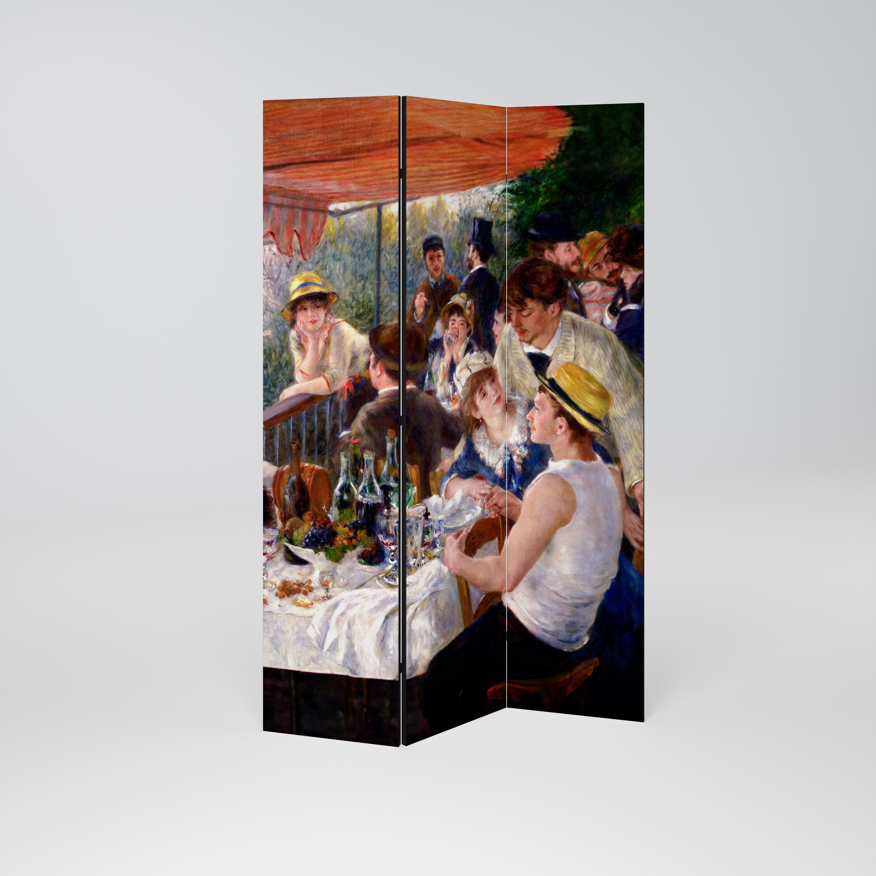 Biombo decorativo de 3 paneles "ALMUERZO DE LA FIESTA NÁUTICA"