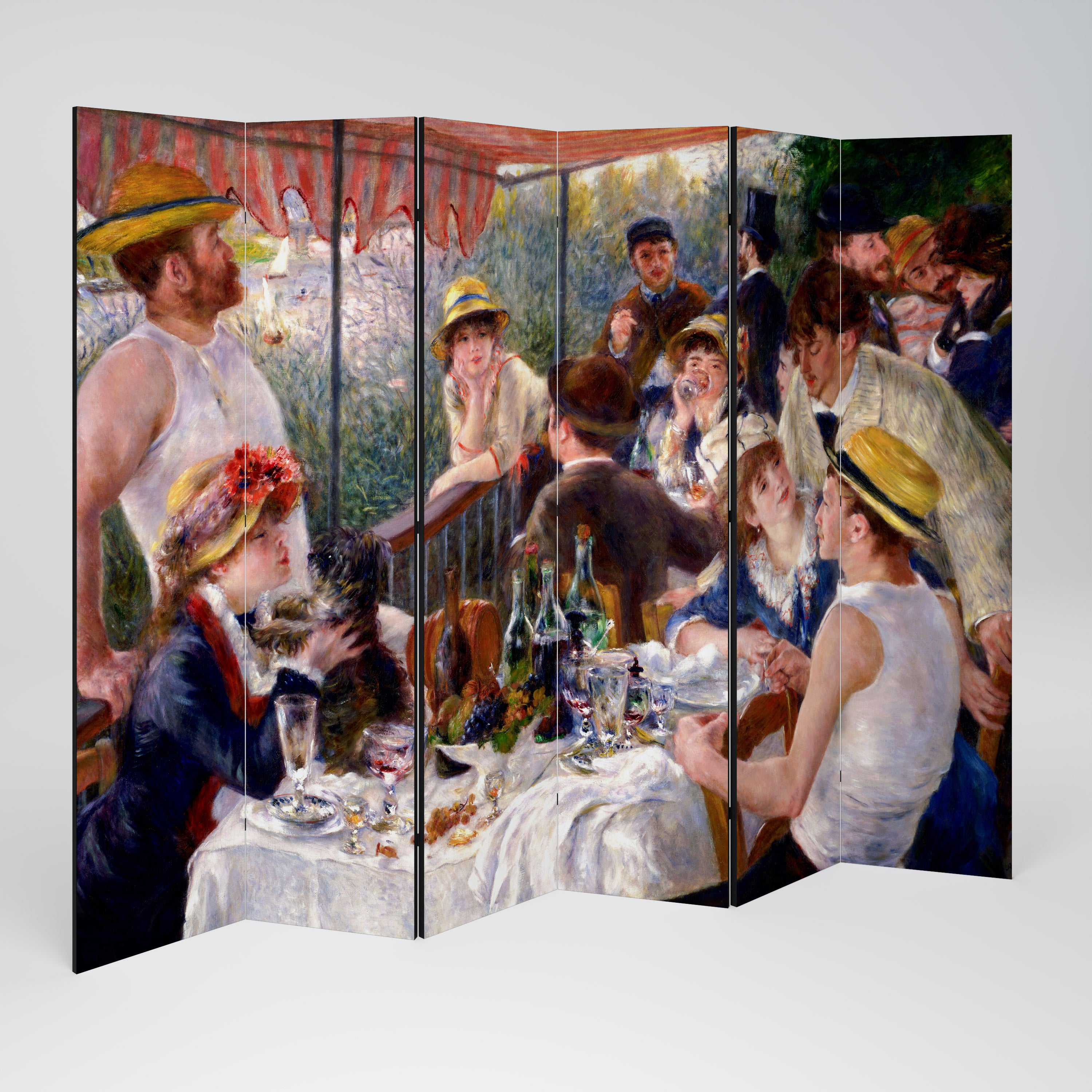 Biombo decorativo de 6 paneles "ALMUERZO DE LA FIESTA NÁUTICA"