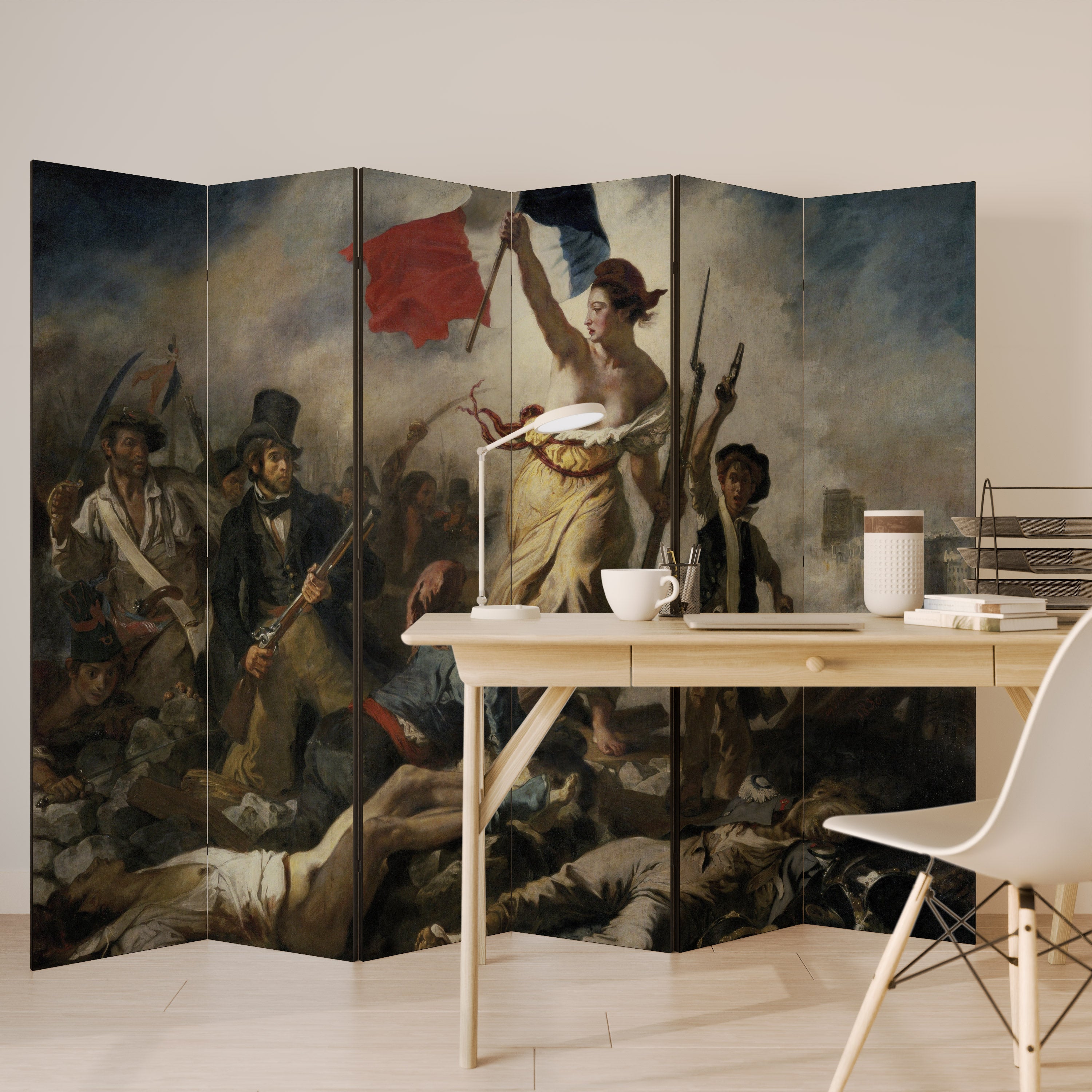 Biombo decorativo de 6 paneles LIBERTY LEADING THE PEOPLE
