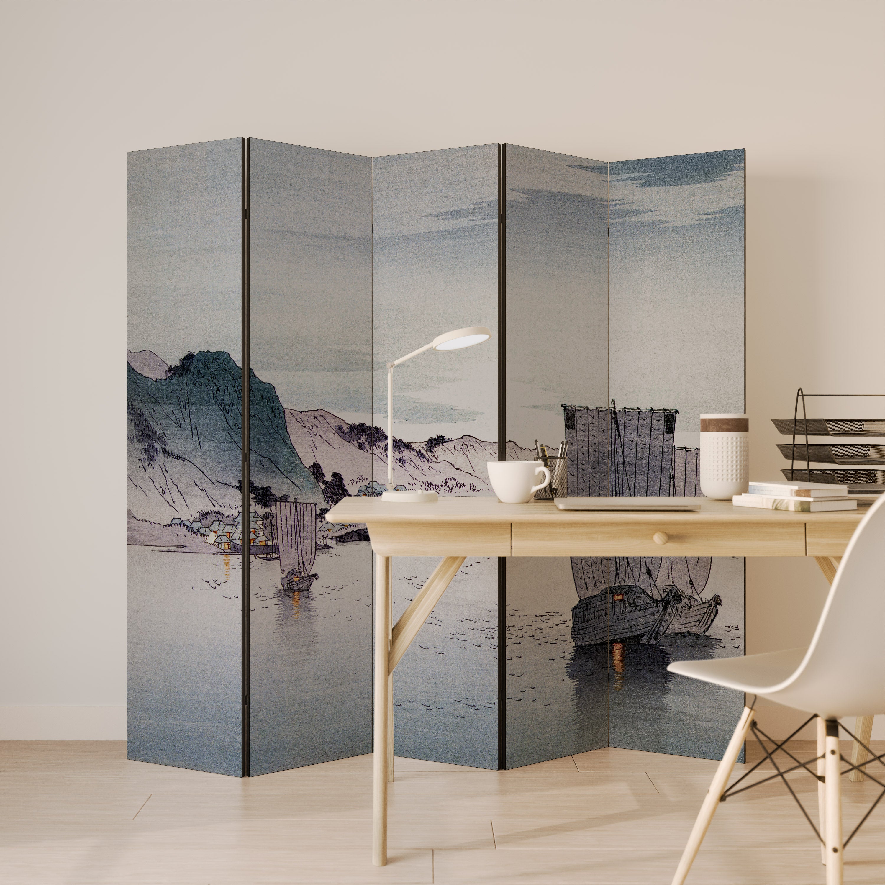 YĹŞGURE NO HANSEN Decorative 5-Panel Room Divider
