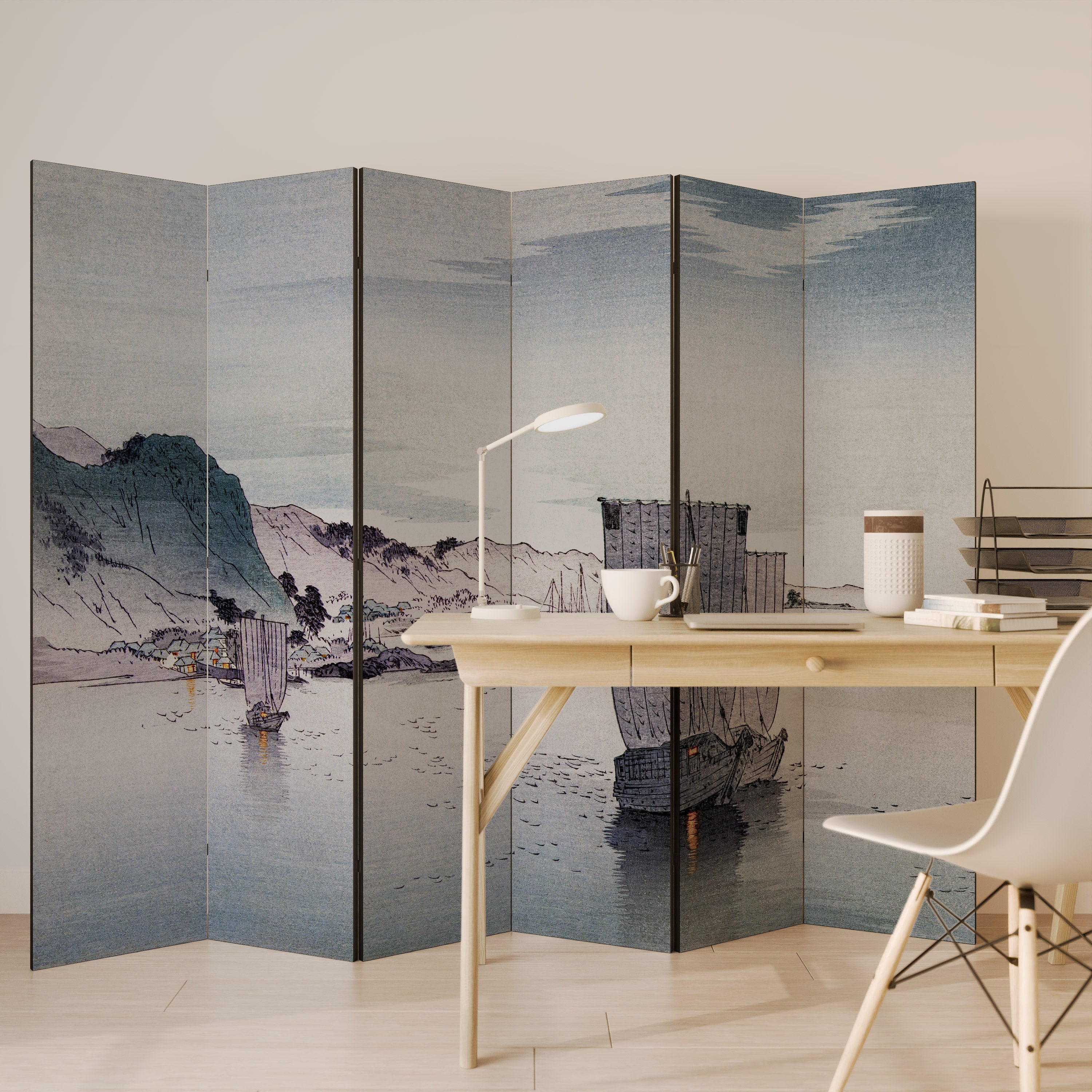 Biombo decorativo de 6 paneles YūŞGURE NO HANSEN