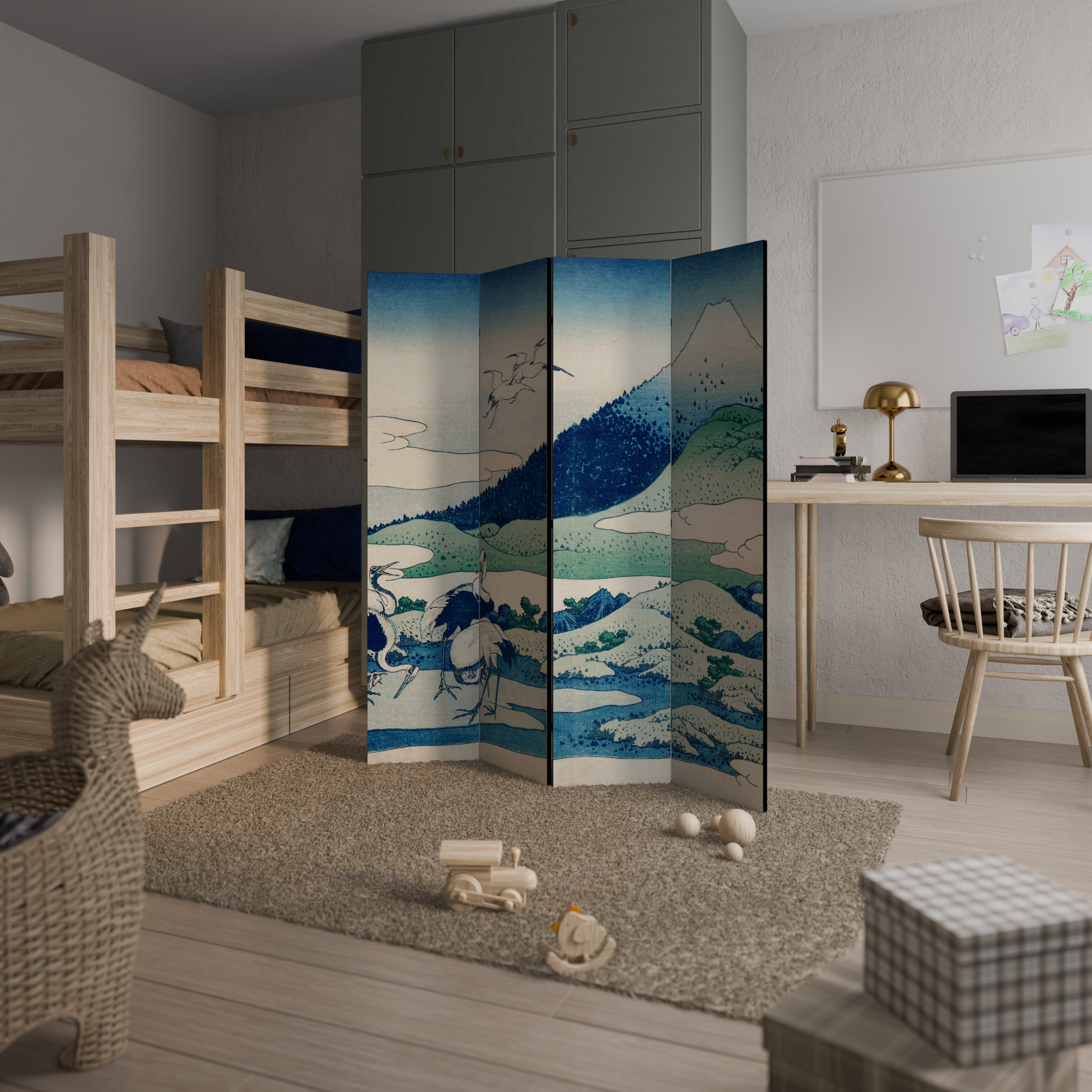 UMEZAWA MANOR Decorative 4-Panel Room Divider