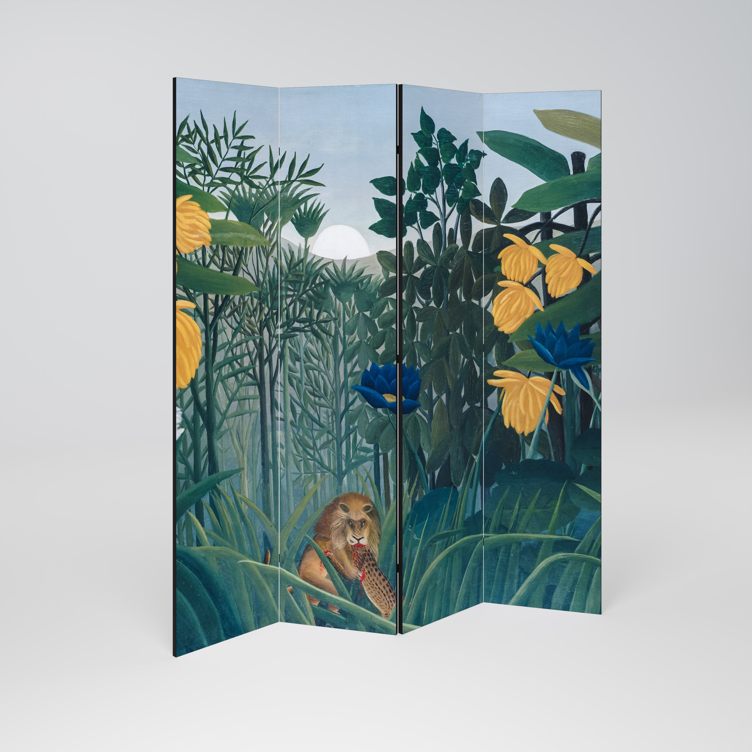 THE REPAST OF THE LION Decorative 4-Panel Room Divider