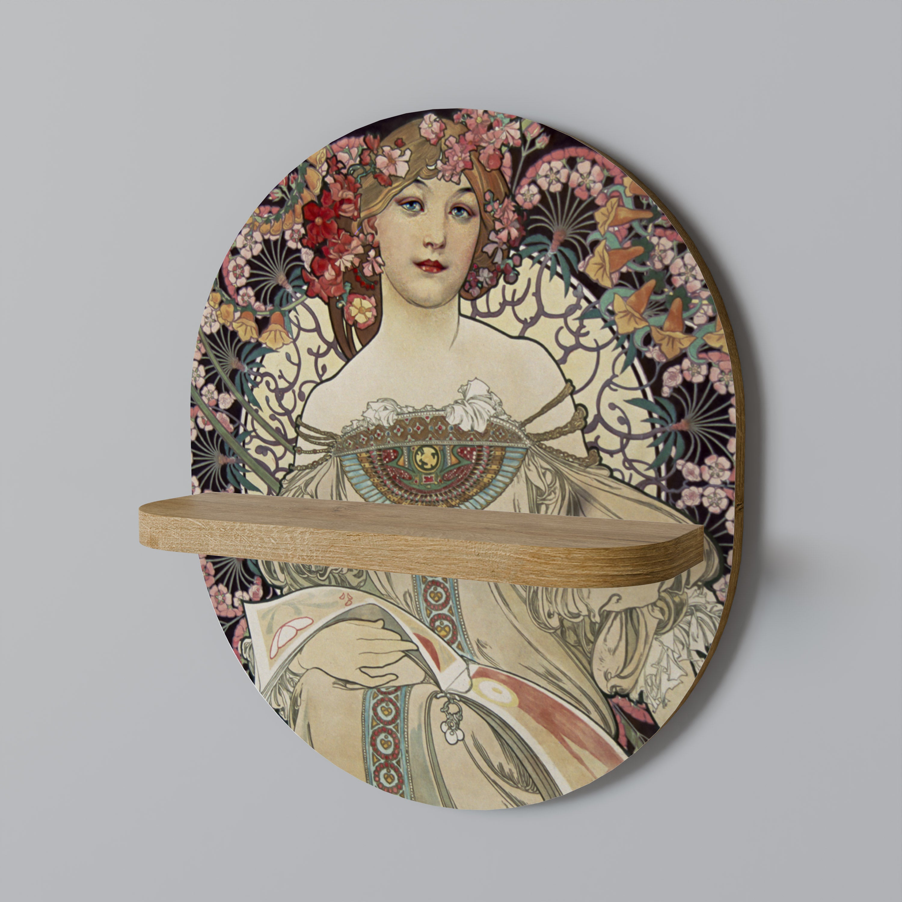 CHAMPENOIS IMPRIMEUR Estante artístico ovalado efecto roble