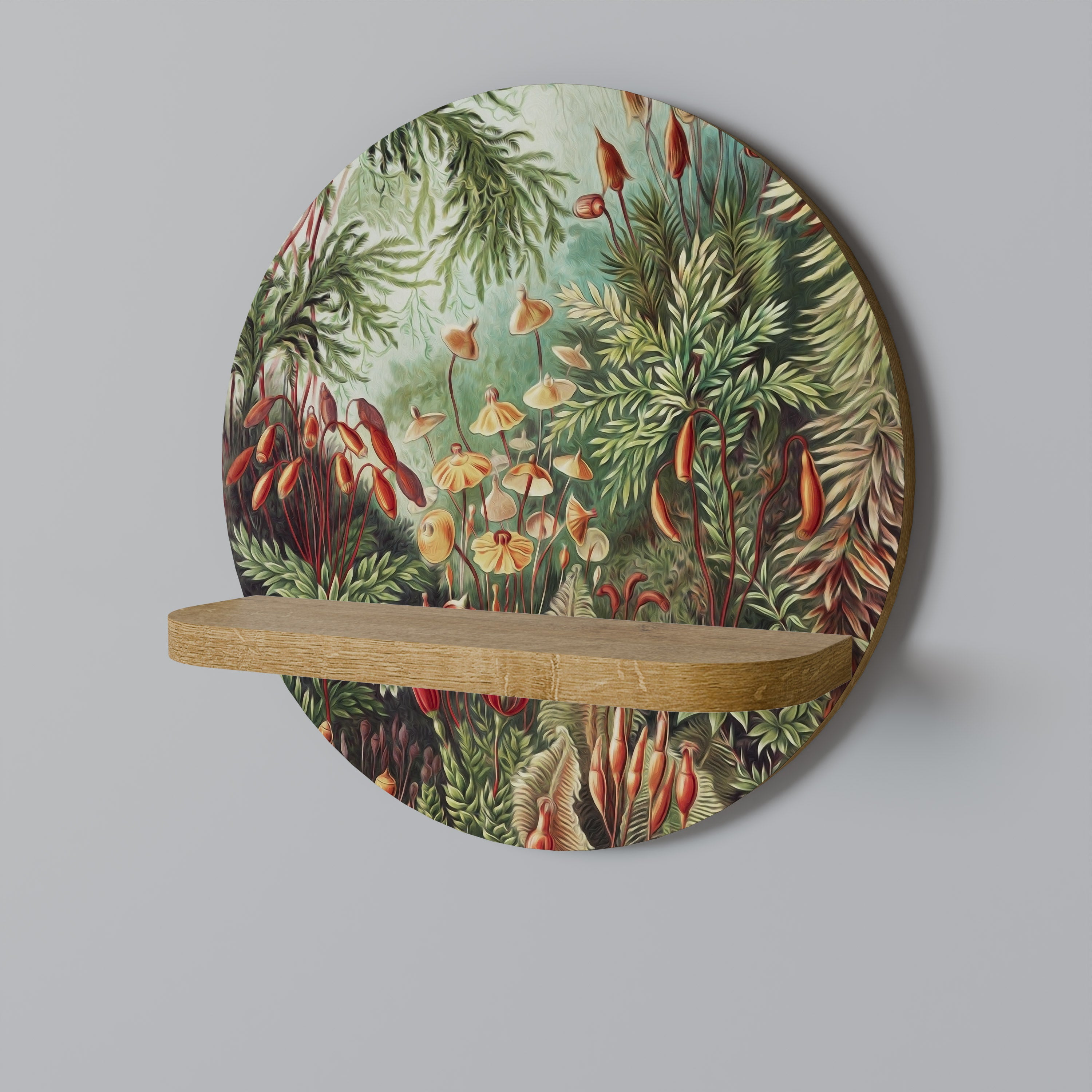 Estantería artística redonda MUSCINAE LAUBMOOSE con efecto roble