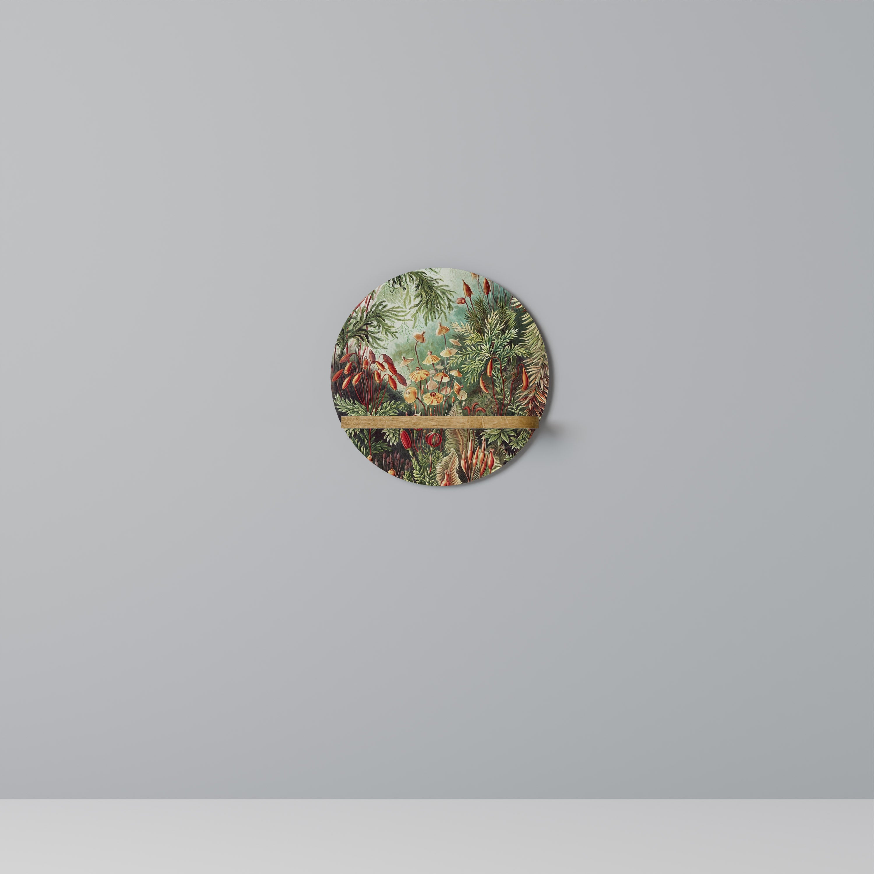 Estantería artística redonda MUSCINAE LAUBMOOSE con efecto roble