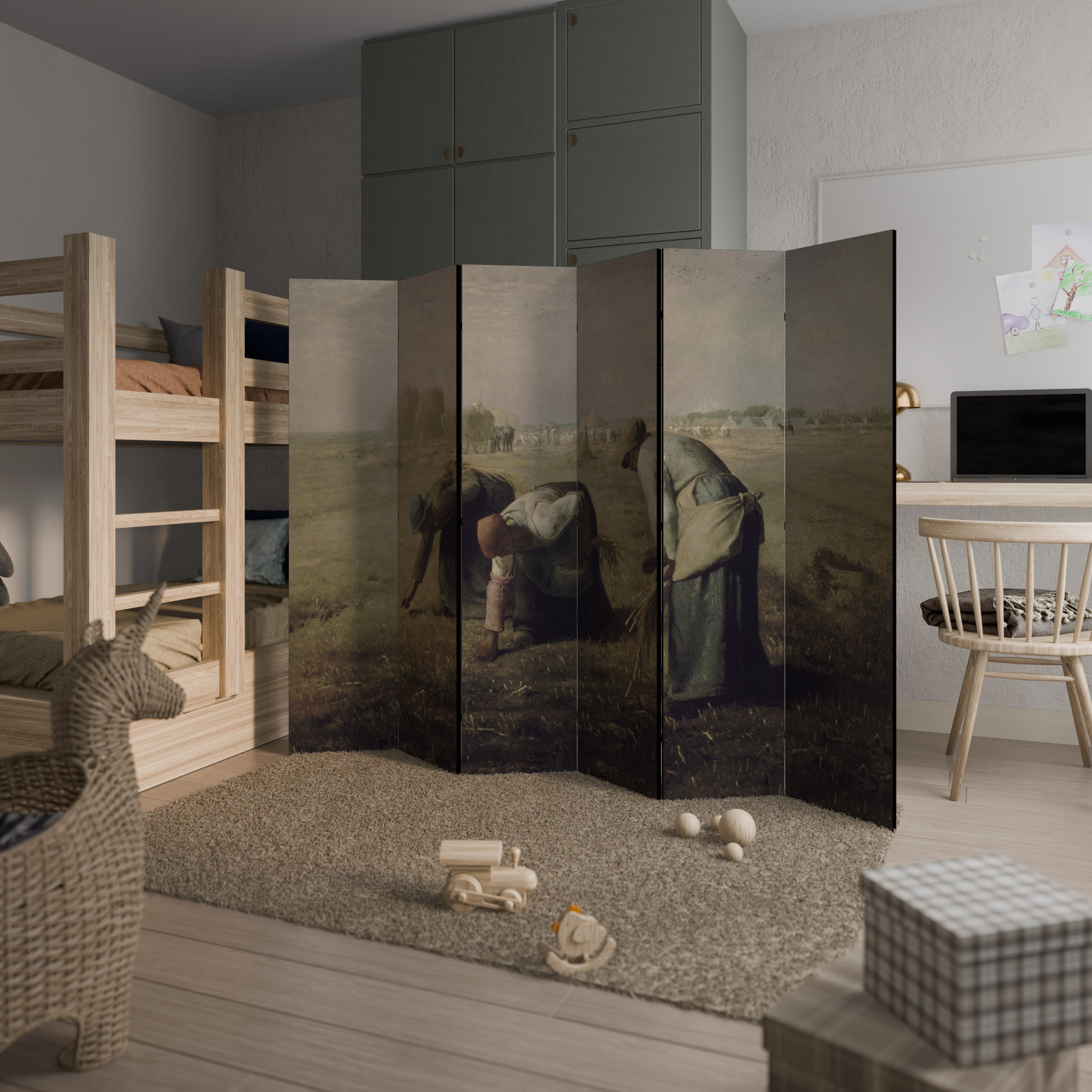 Biombo decorativo de 6 paneles THE GLEANERS