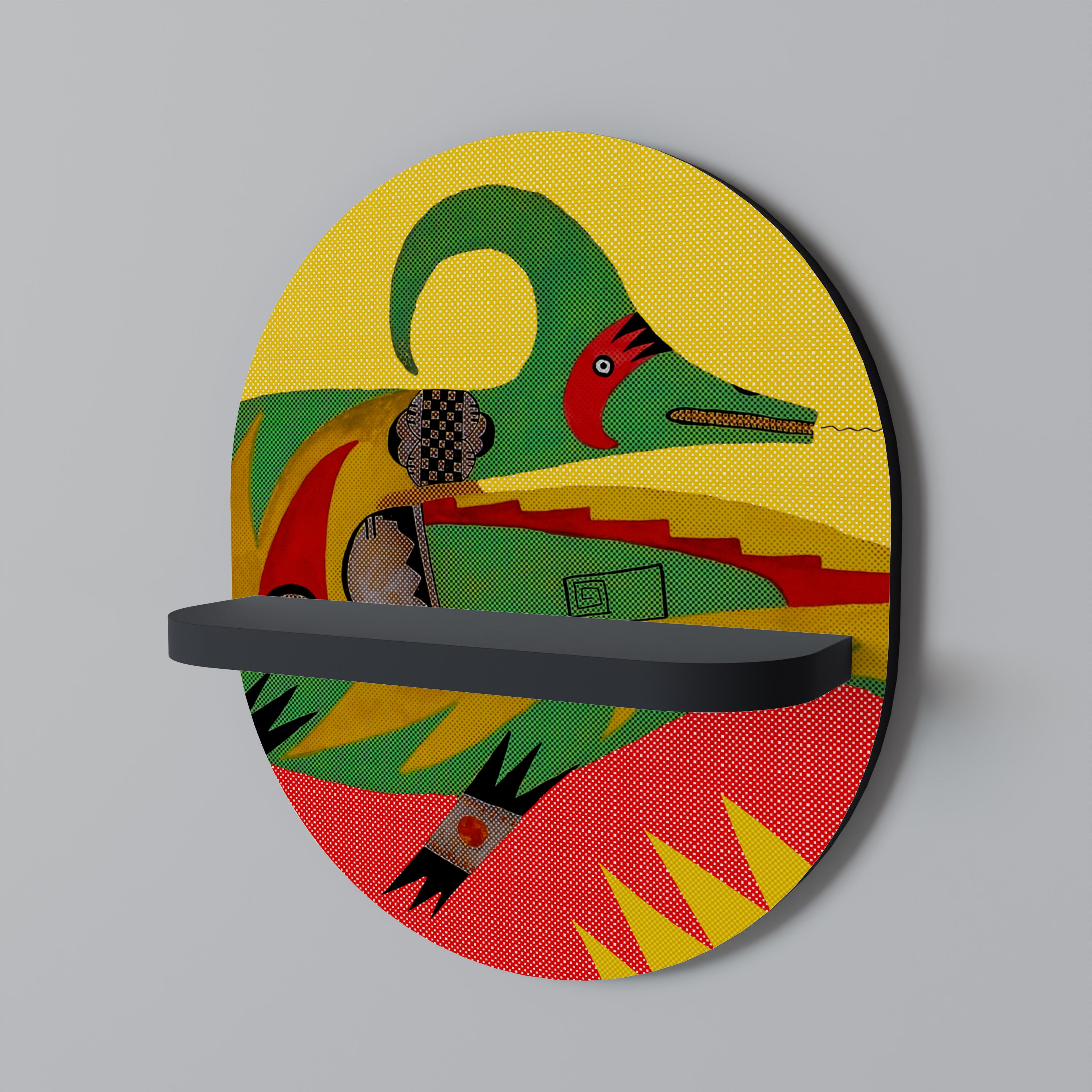 Estantería de arte ovalada AVANYU EXPRESSIVE con acabado negro
