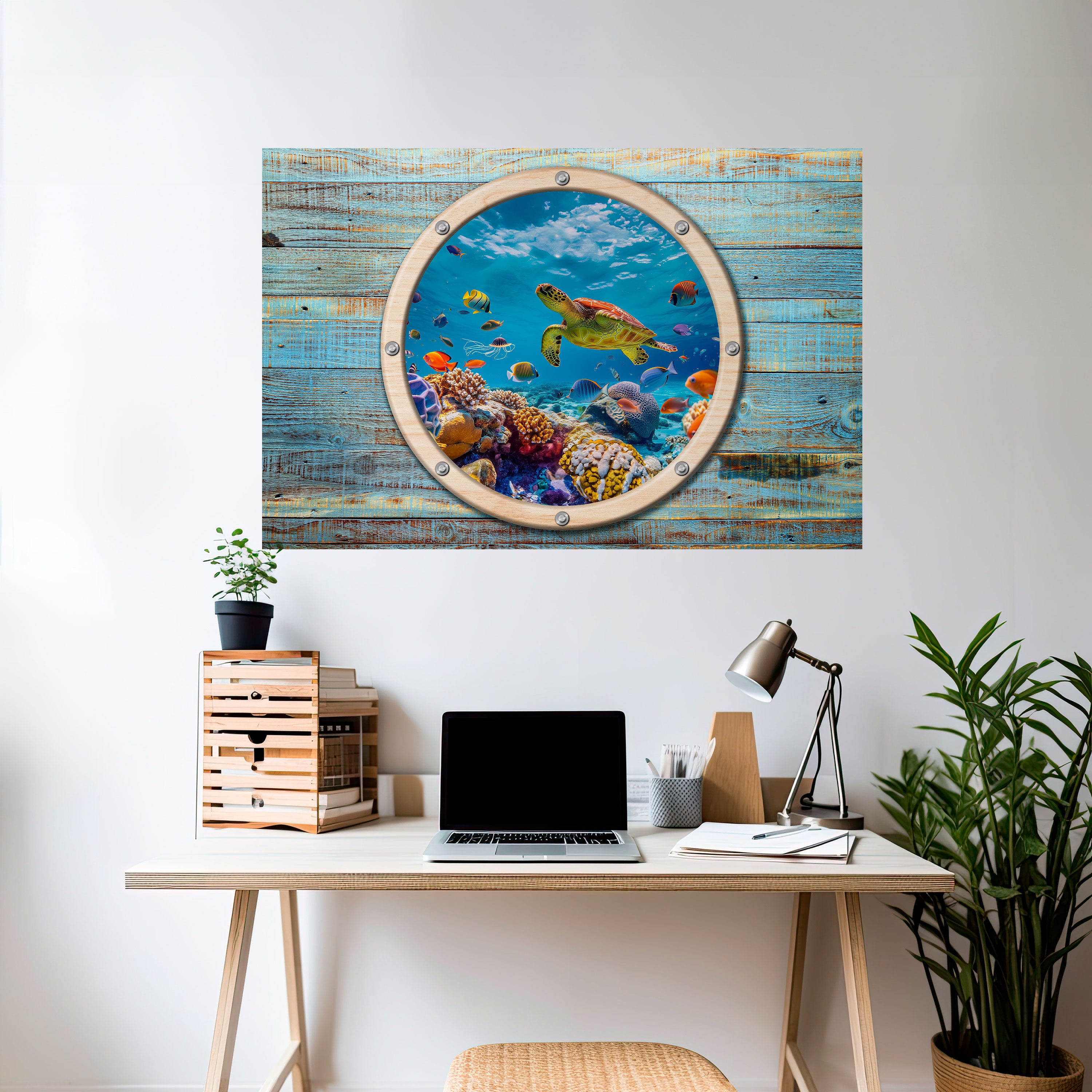 AQUA ADVENTURE Peel and Stick Horizontal Poster