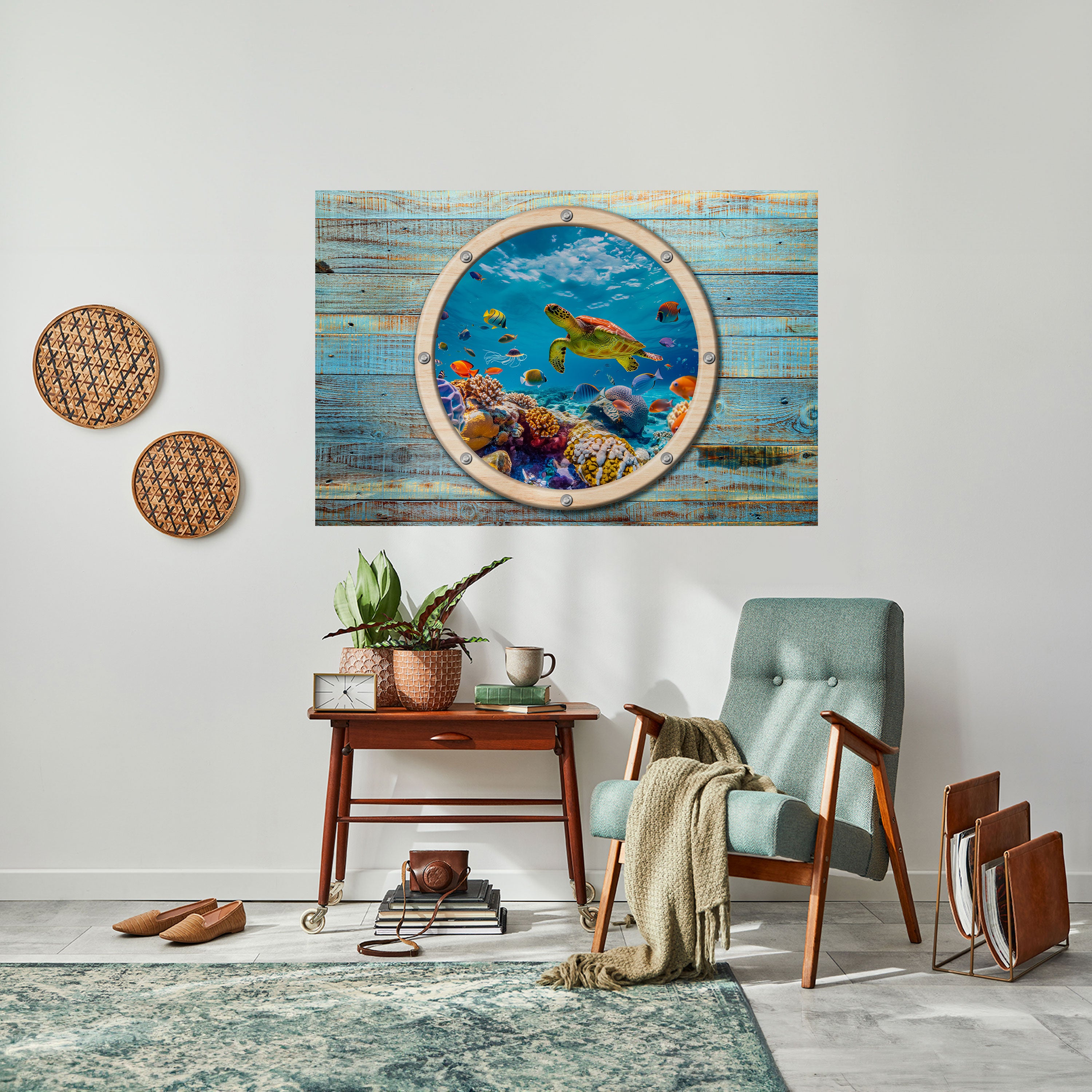 AQUA ADVENTURE Peel and Stick Horizontal Poster