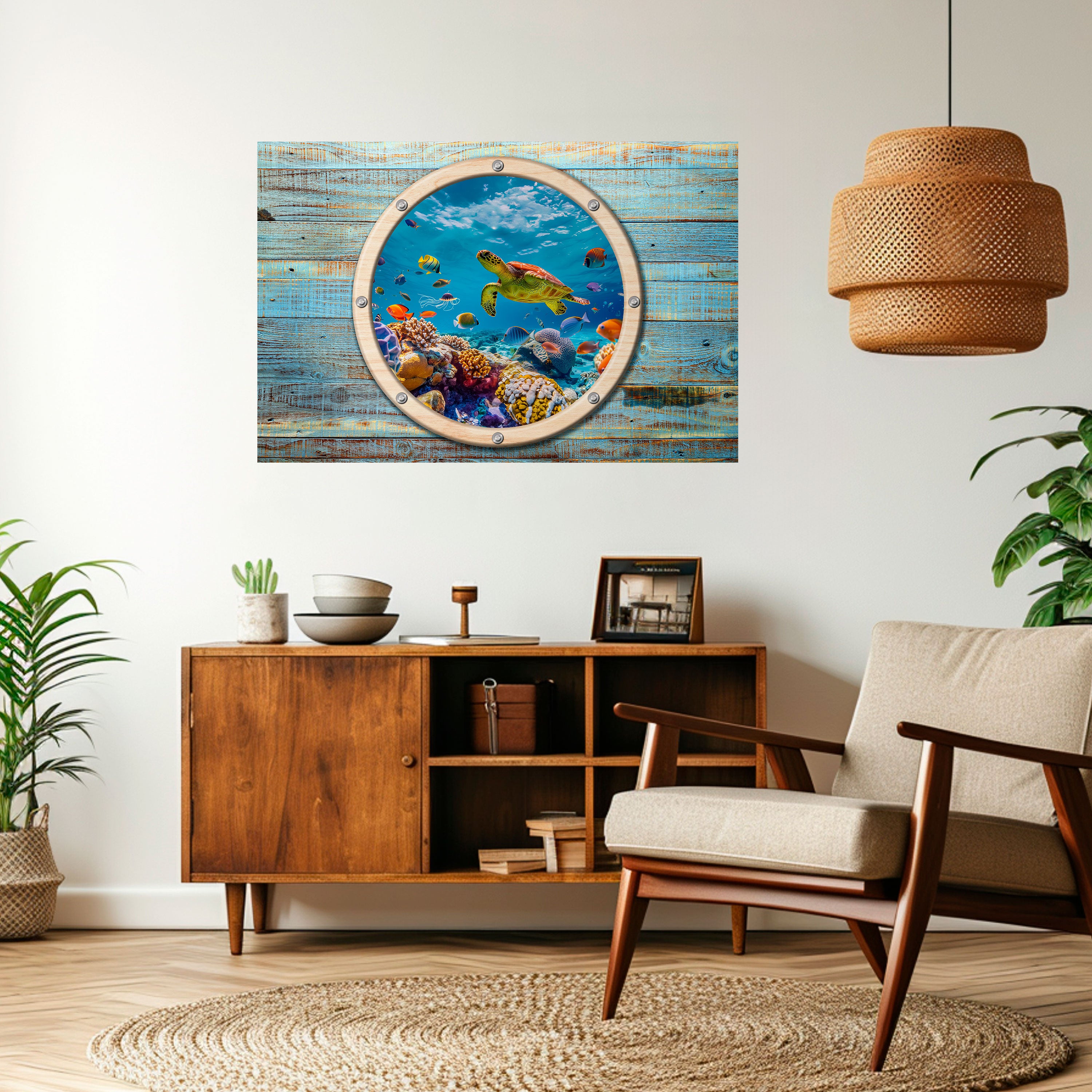 AQUA ADVENTURE Peel and Stick Horizontal Poster