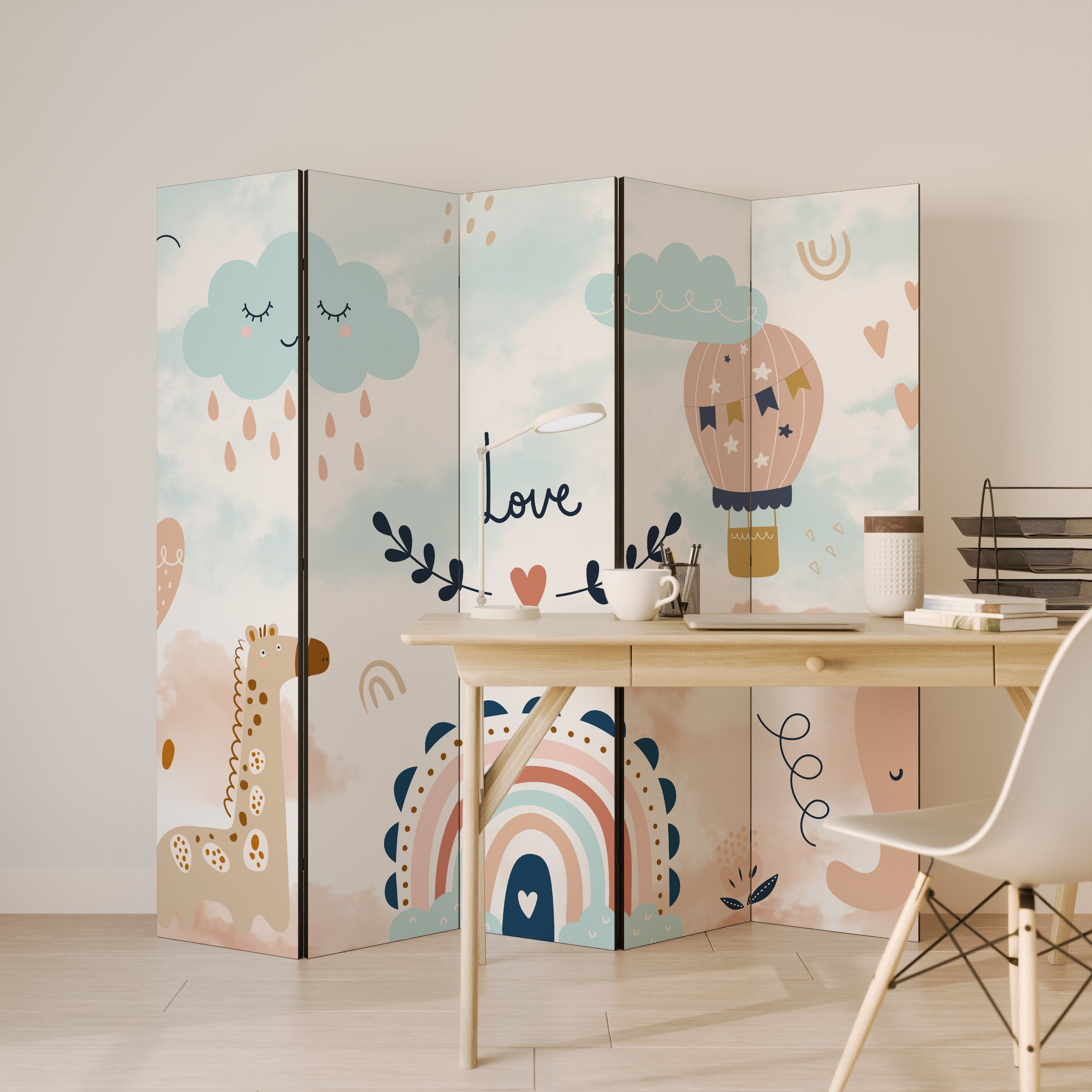 LOVELY DREAMS Decorative 5-Panel Room Divider