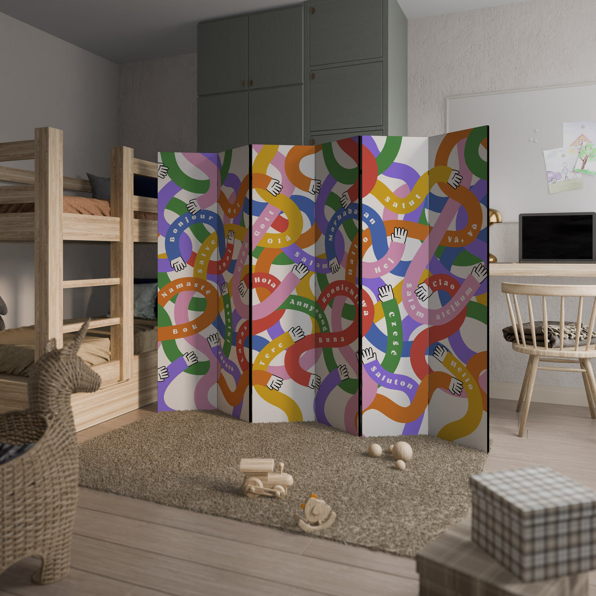 HELLO THERE 6-Panel Room Divider