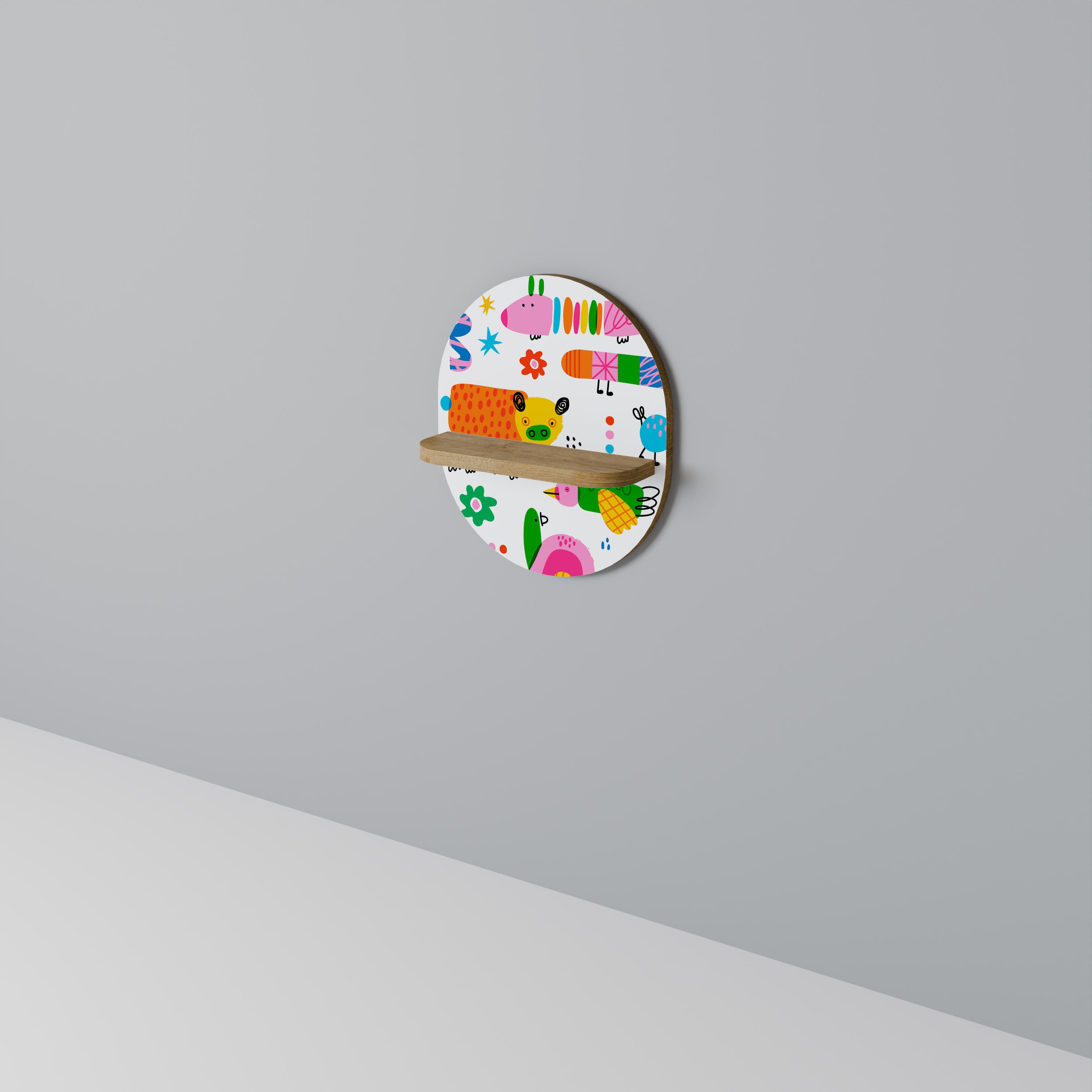 Estantería de arte ovalada efecto roble POWER OF IMAGINATION