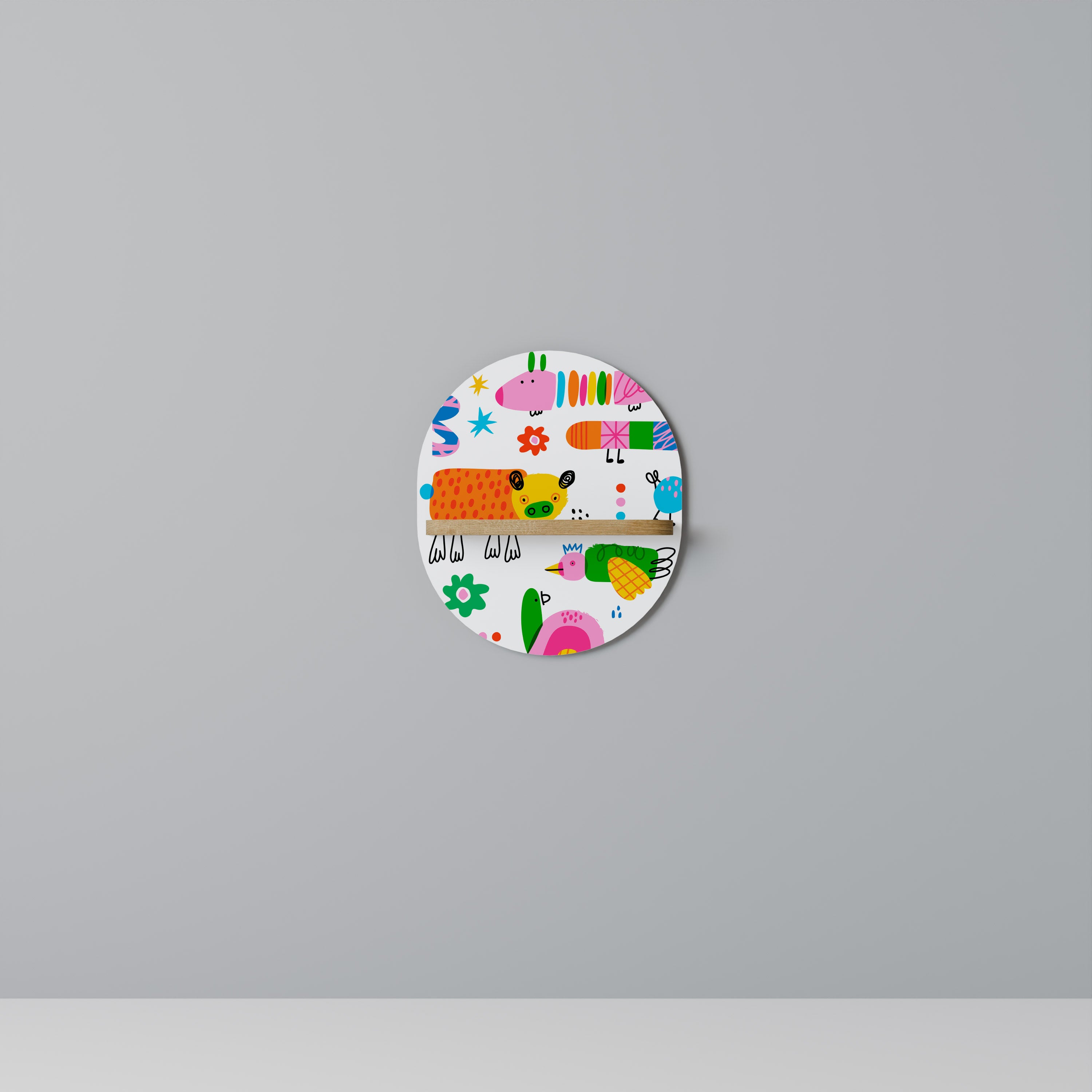 Estantería de arte ovalada efecto roble POWER OF IMAGINATION