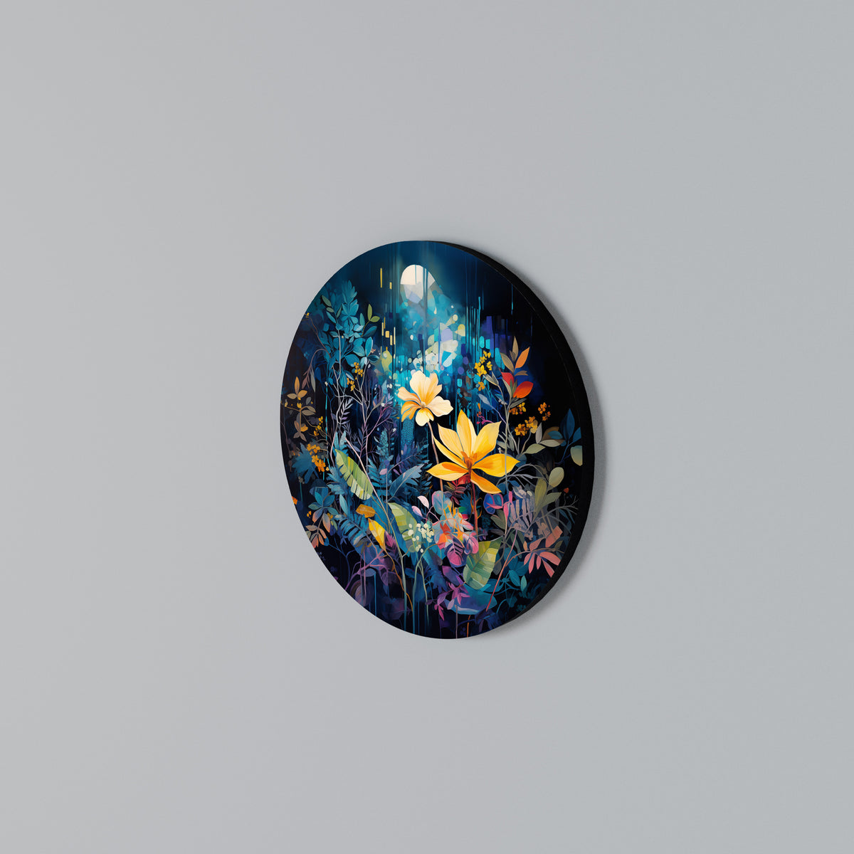 LUNAR FLOWERS Arte de pared redondo