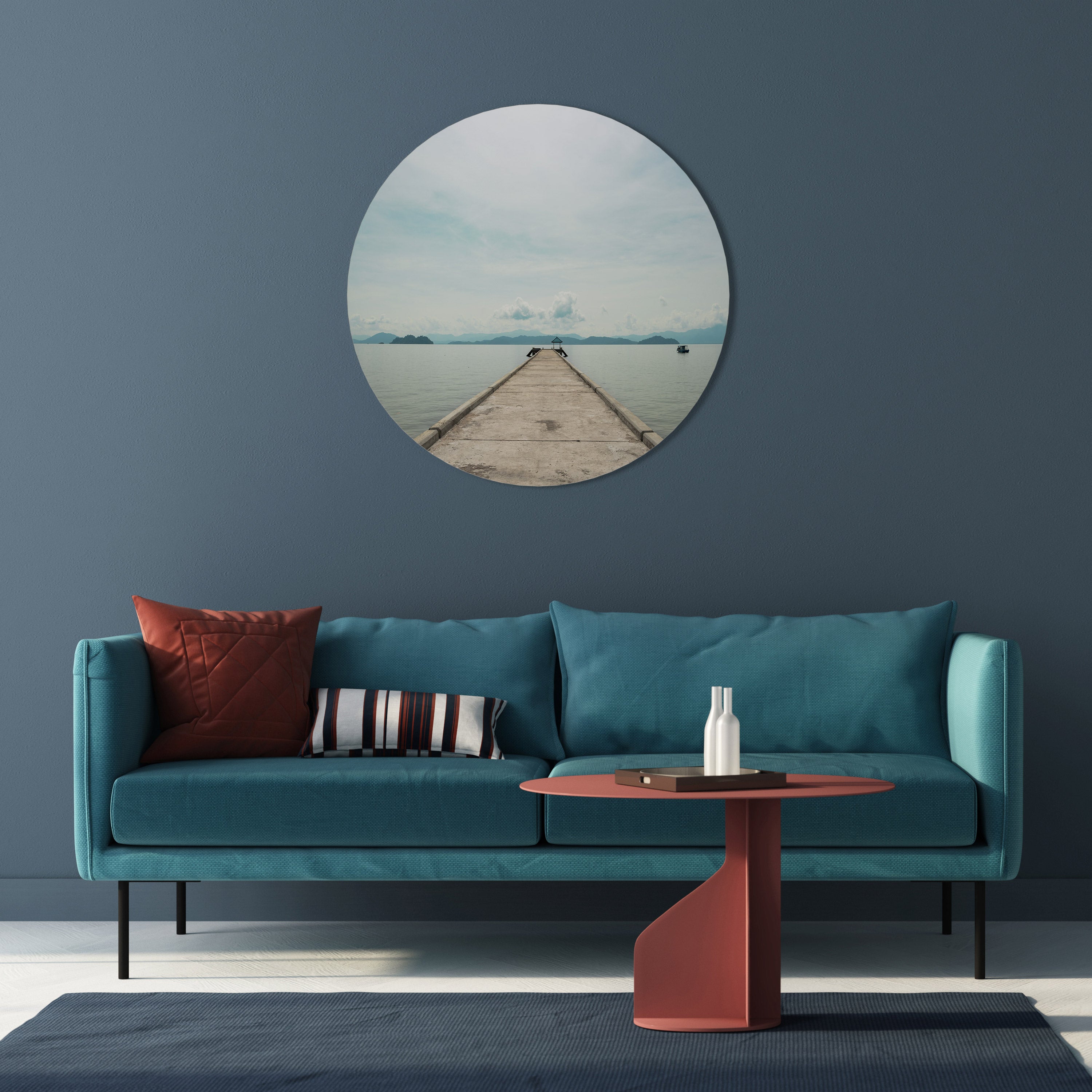 AQUA HORIZON Round Wall Art