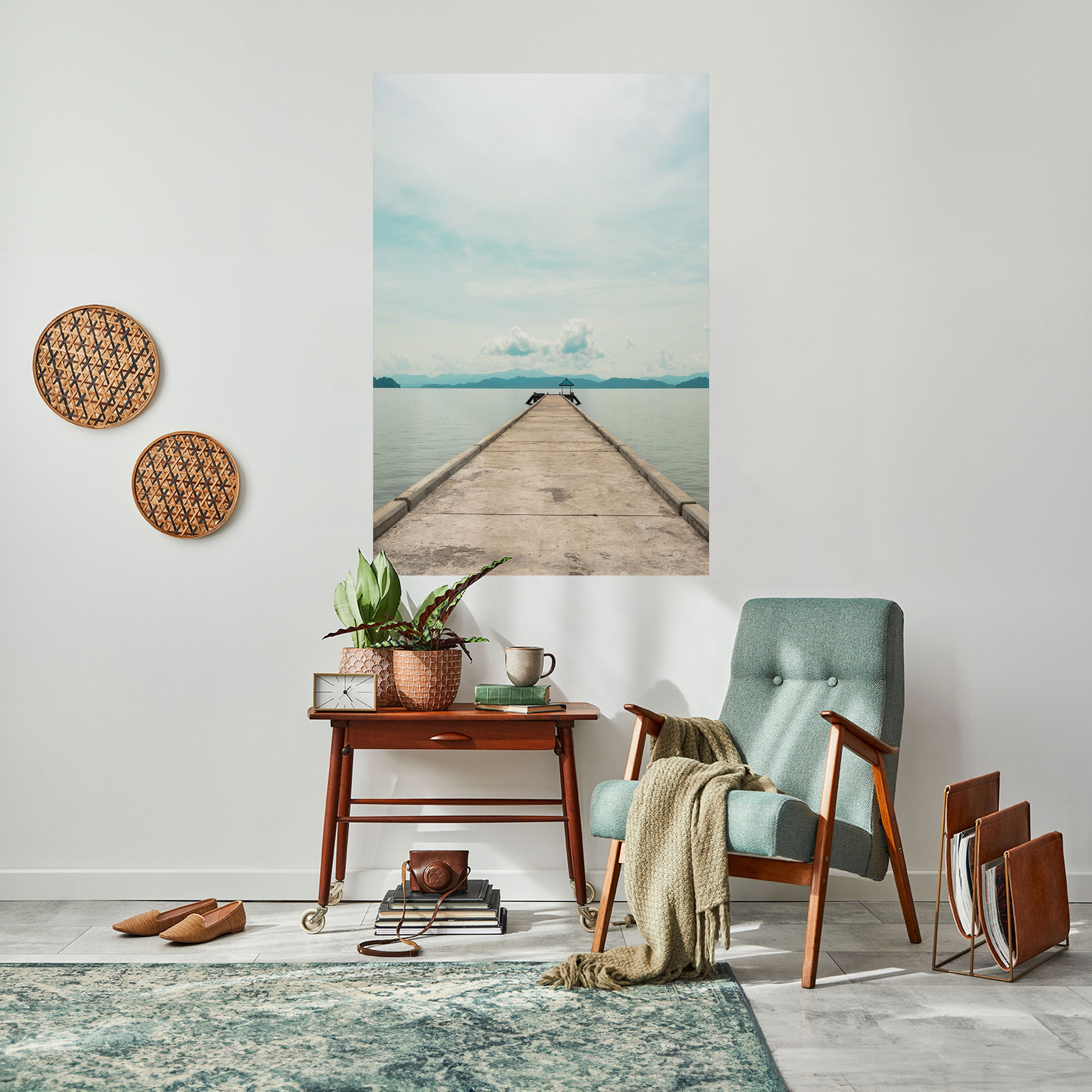 AQUA HORIZON Peel and Stick Vertical Poster