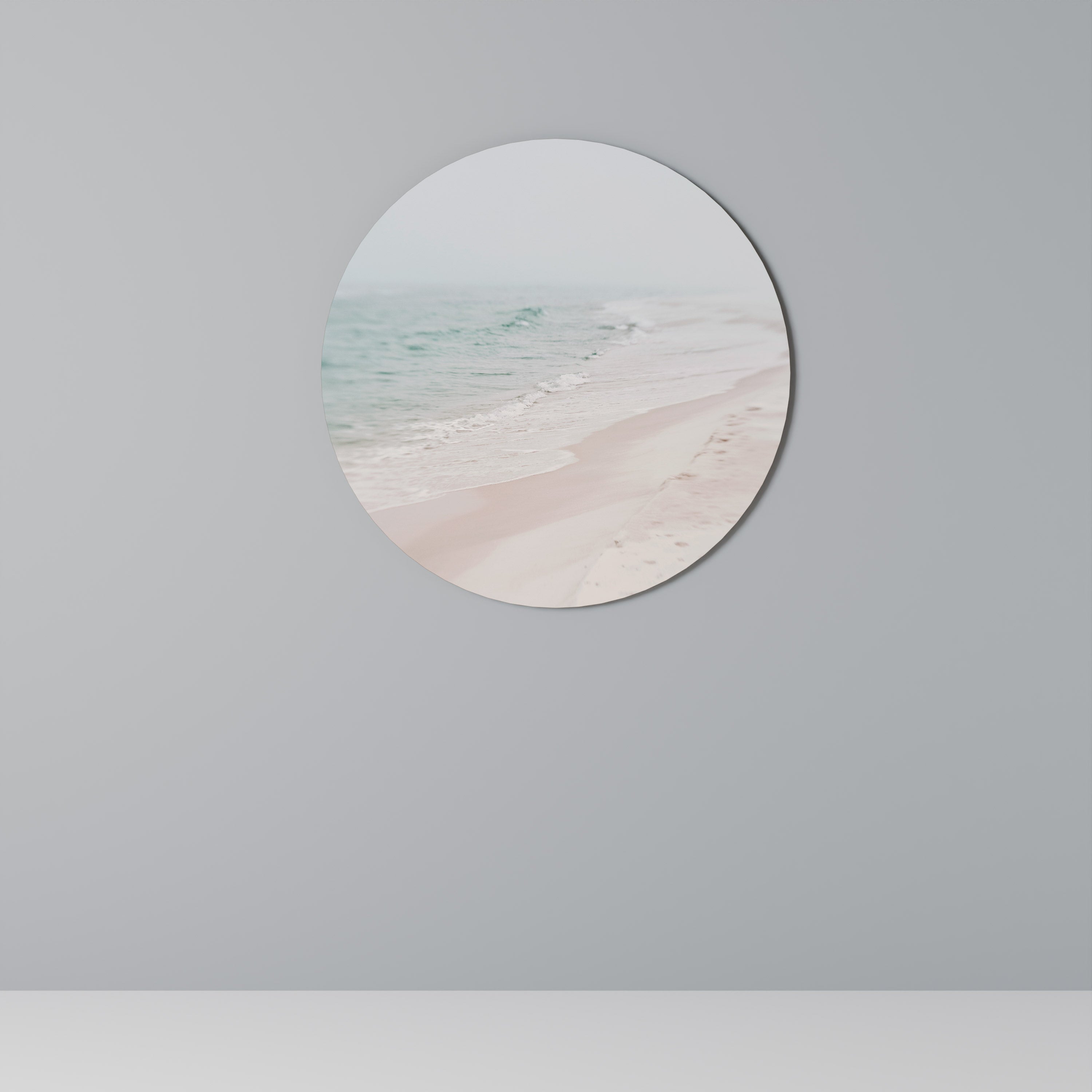 MISTY SHORELINE BLISS Round Wall Art