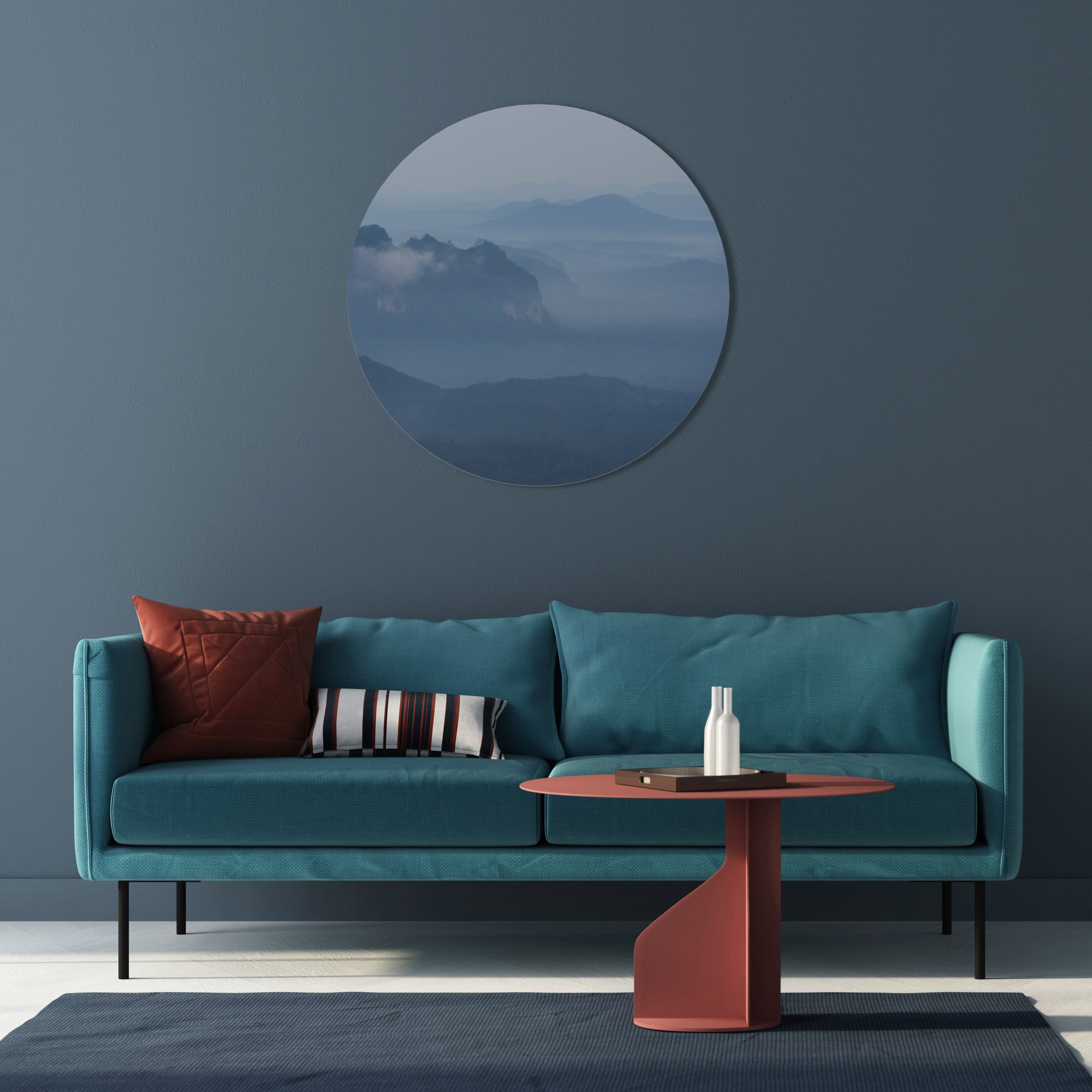 MISTY MOUNTAIN WHISPER Round Wall Art