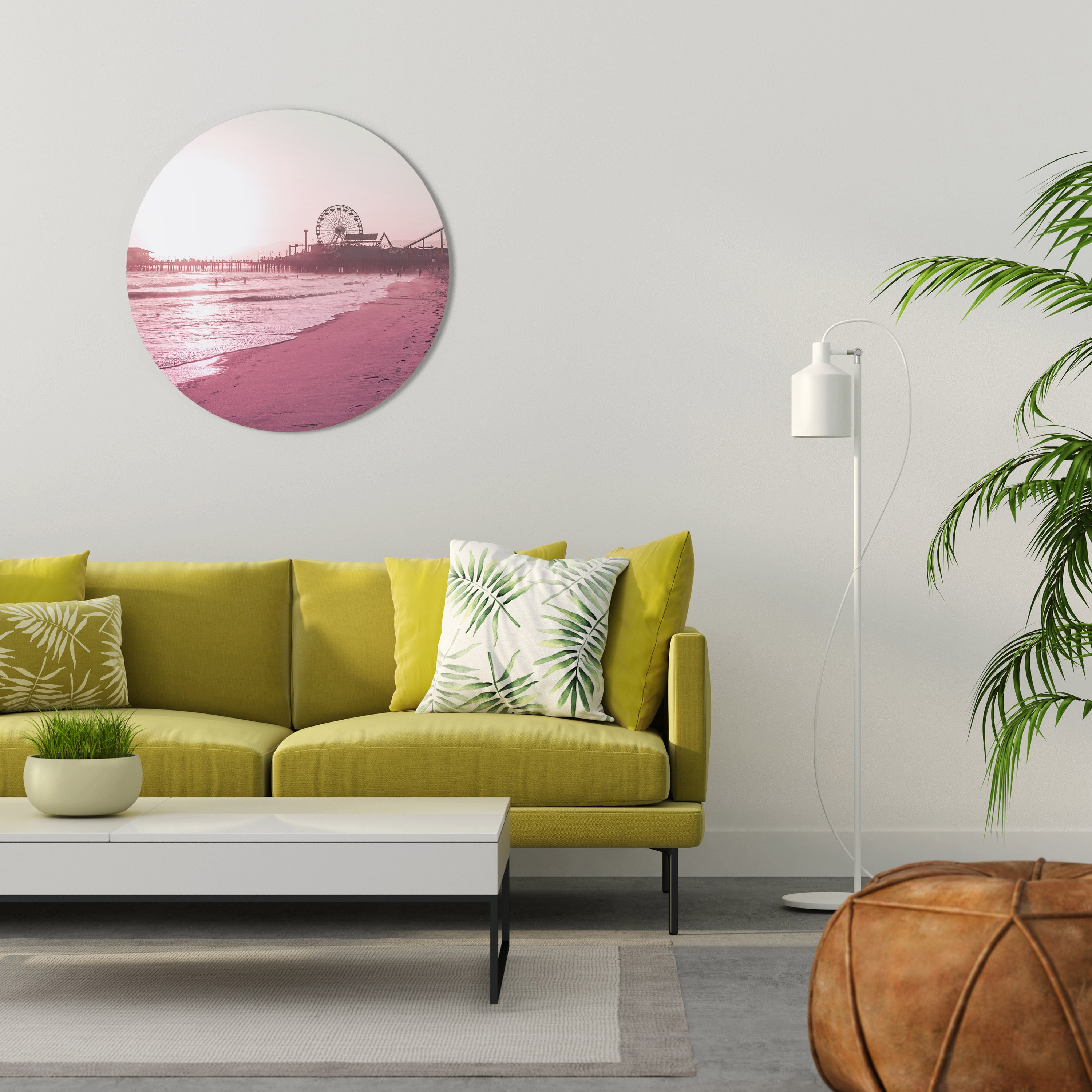 PASTEL COAST VIBES Round Wall Art
