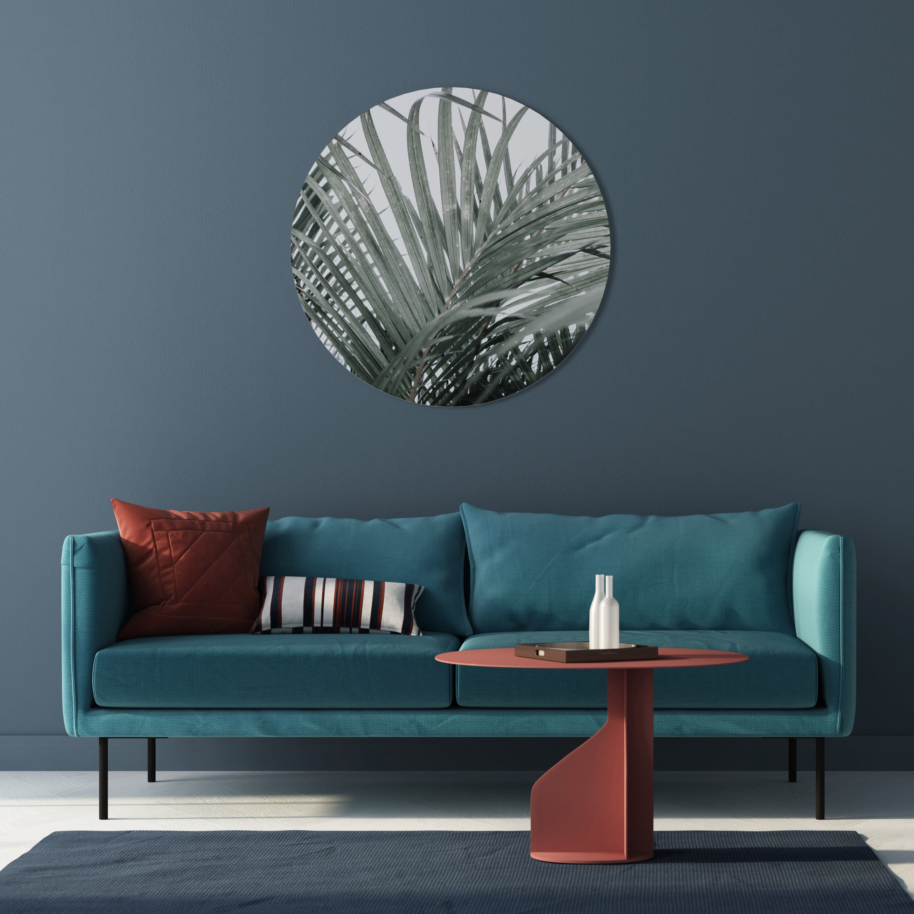 PALM WHISPERS Round Wall Art