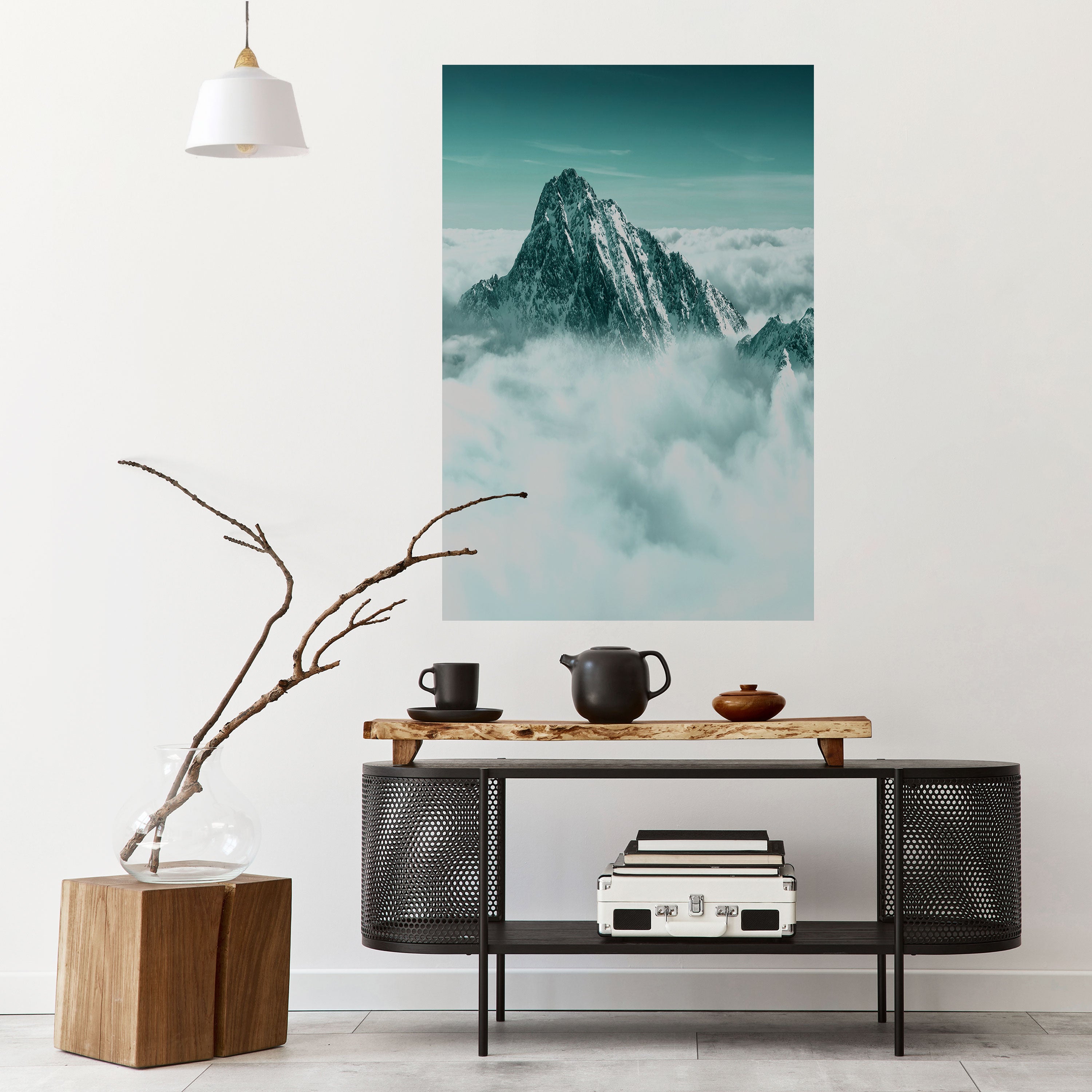 CLOUD-KISSED PEAK Peel and Stick Vertical Poster
