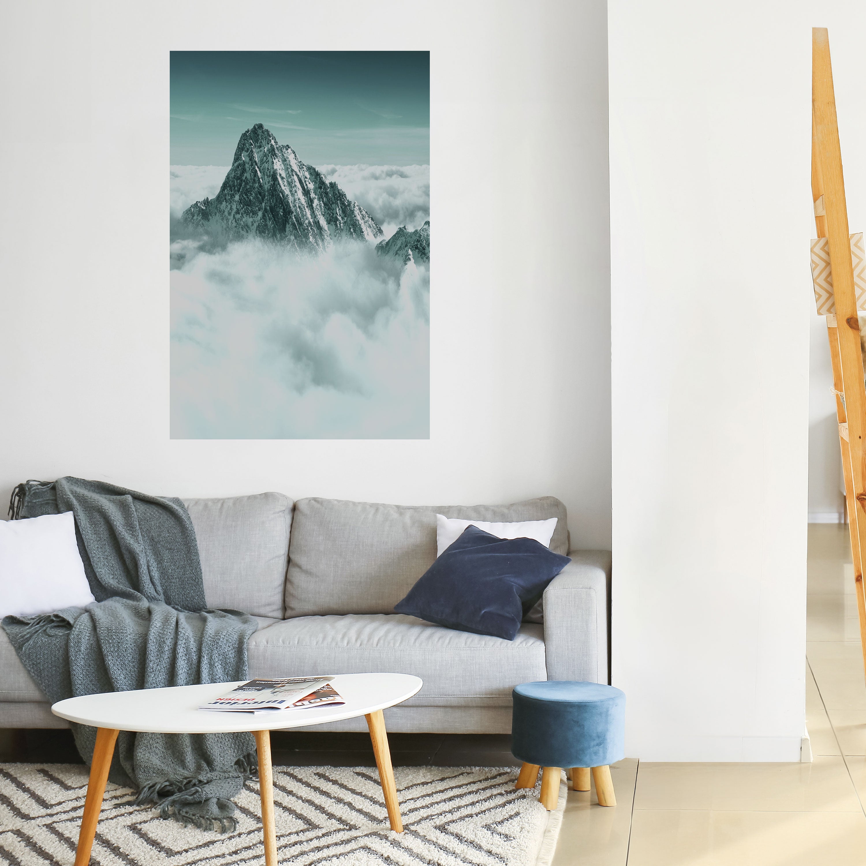 CLOUD-KISSED PEAK Peel and Stick Vertical Poster