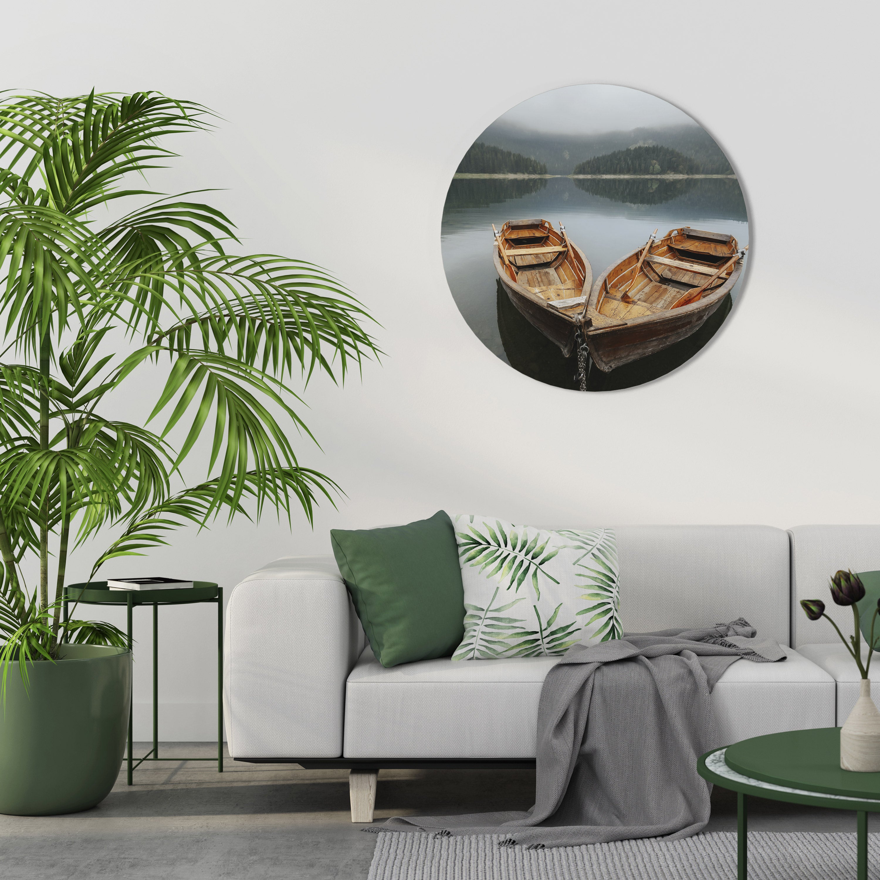 HARMONY OF BOATS Round Wall Art
