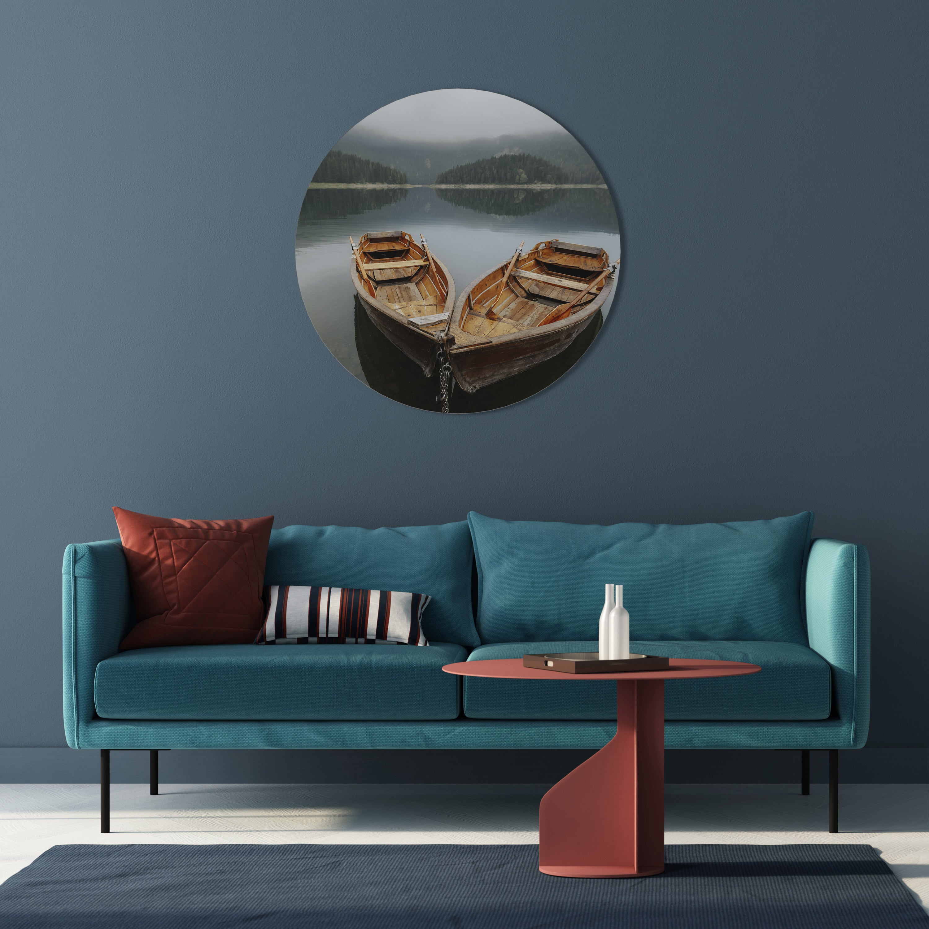 HARMONY OF BOATS Round Wall Art