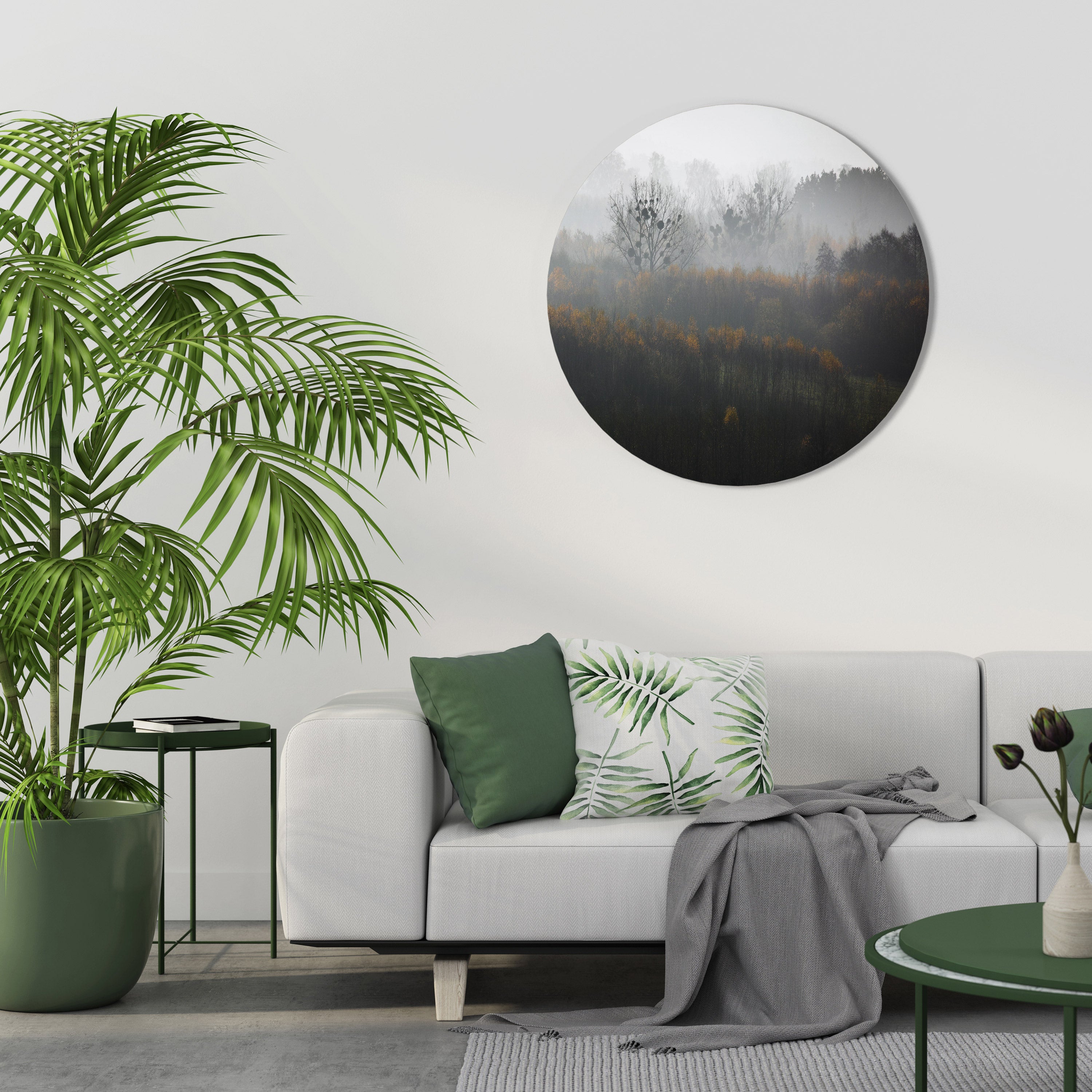 AUTUMNAL HAZE Round Wall Art