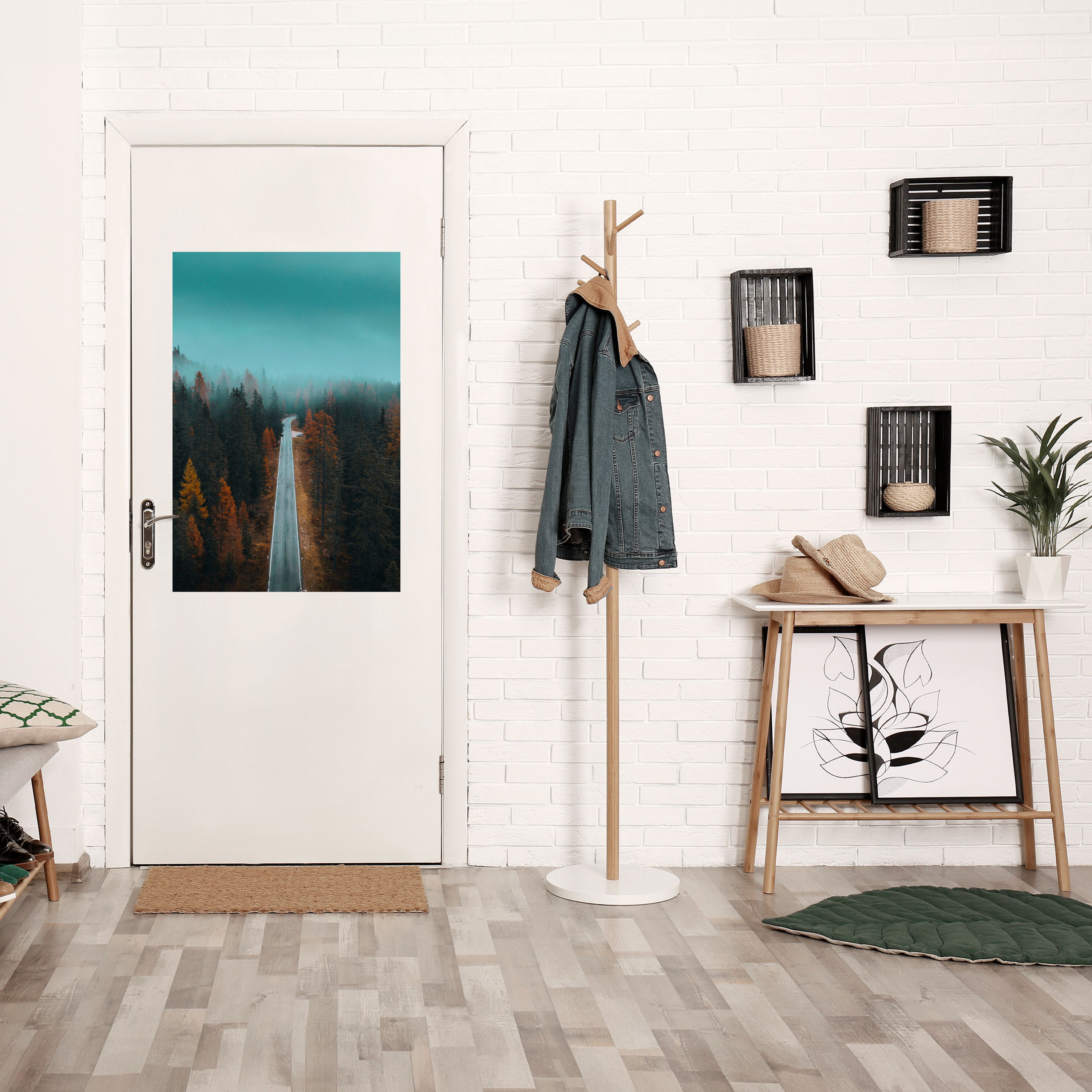 SERENE ROADWAY ESCAPE Peel and Stick Vertical Poster