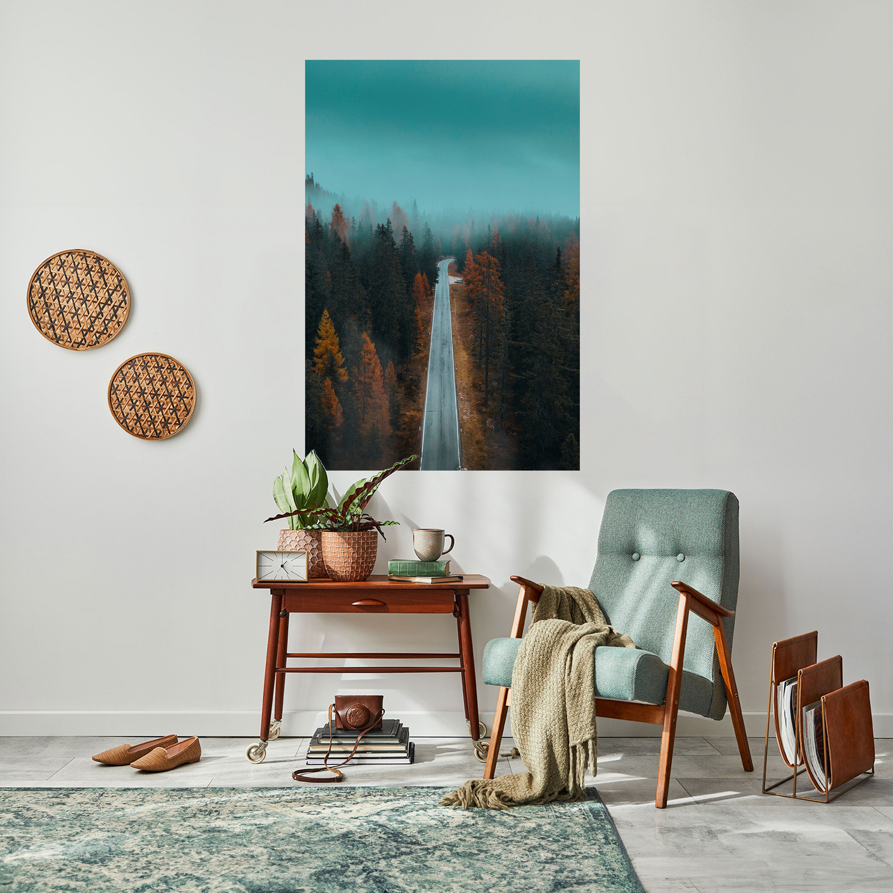 SERENE ROADWAY ESCAPE Peel and Stick Vertical Poster