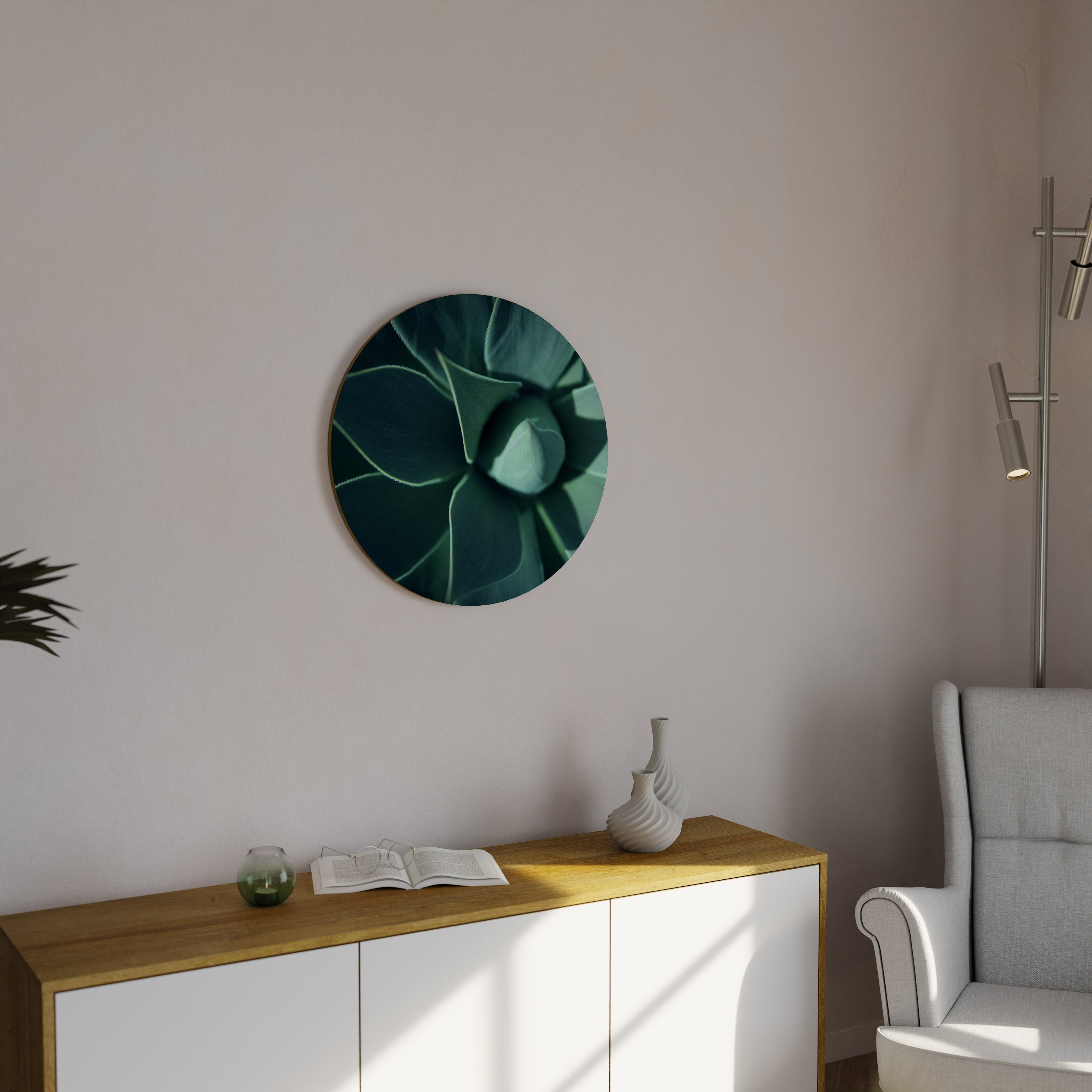 MYSTICAL GREEN WHORL Round Wall Art