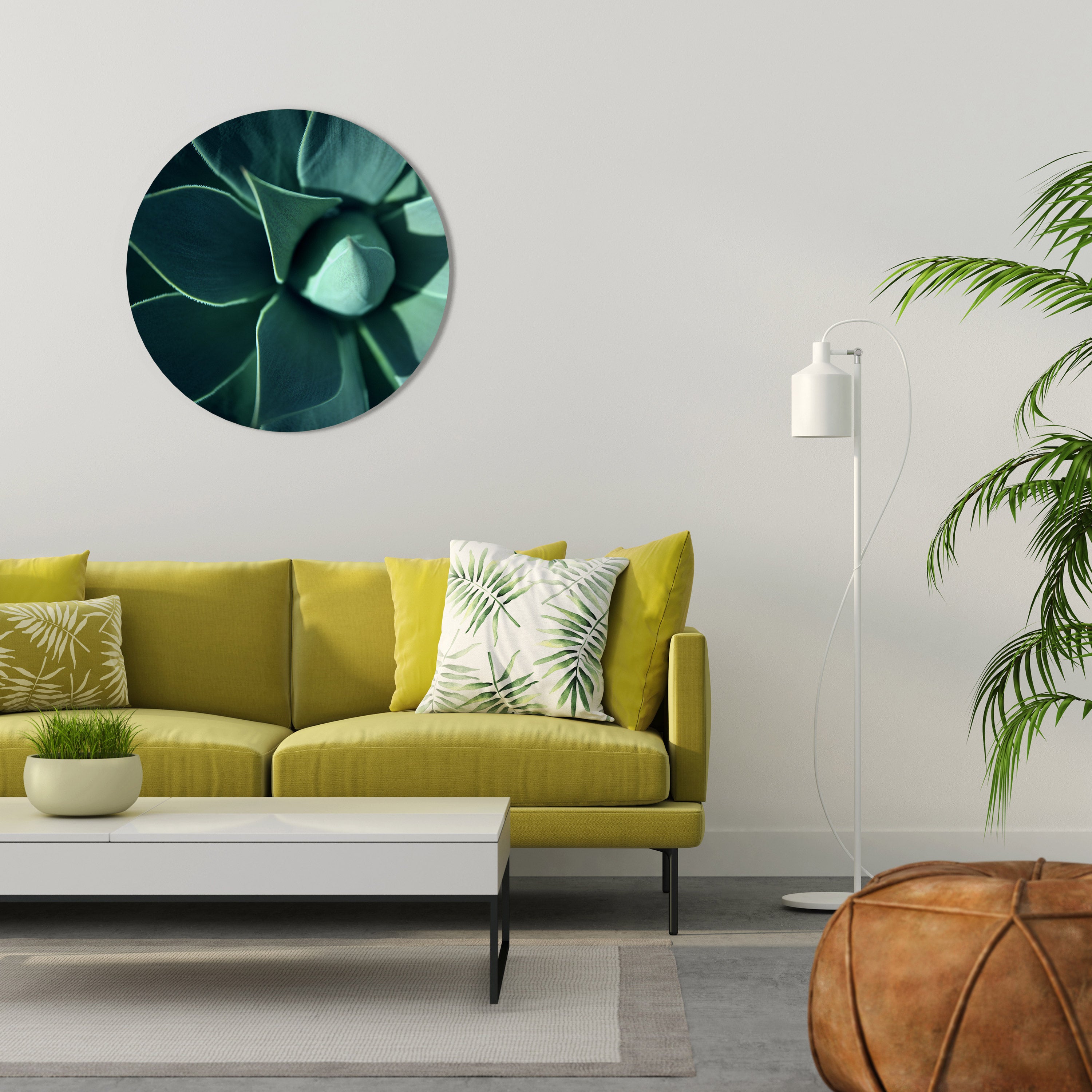 MYSTICAL GREEN WHORL Round Wall Art